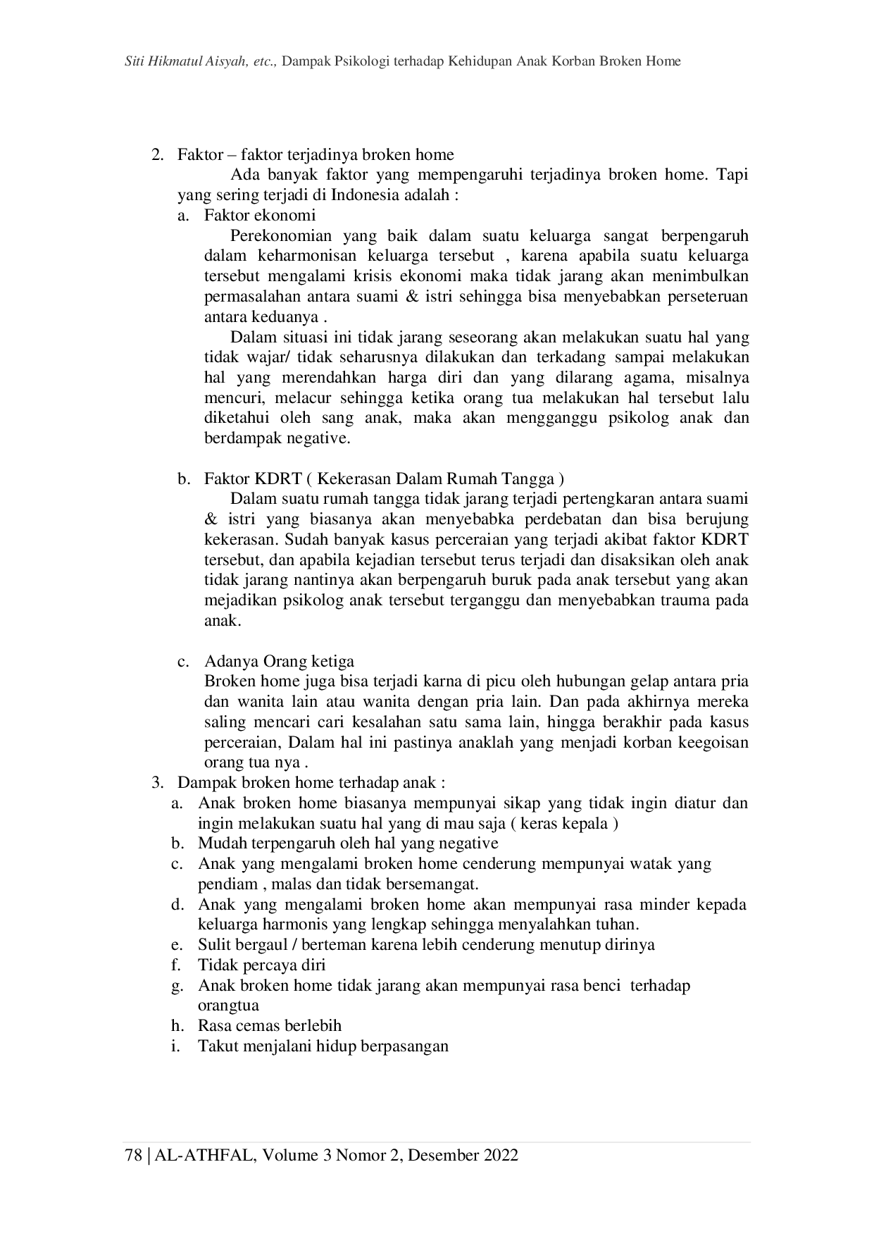 JURIS Dampak Psikologi Terhadap Kehidupan Anak Korban Broken Home