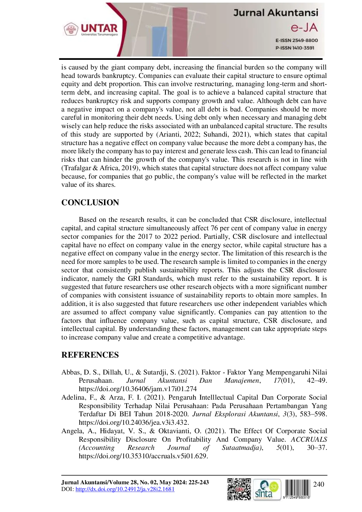 juris Determinants Of Company Value In Energy Sector Companies