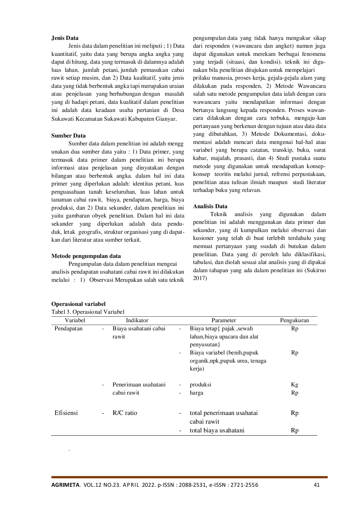 JURIS Analisis Pendapatan Usahatani Cabai Rawit Di Sukawati Kecamatan Sukawati Kabupaten Gianyar