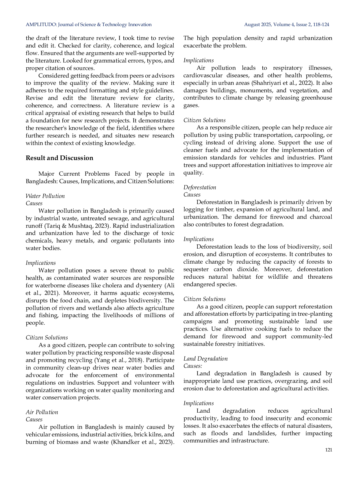 JURIS Major Current Environmental Problems in Bangladesh Causes Implications and Citizen Solutions