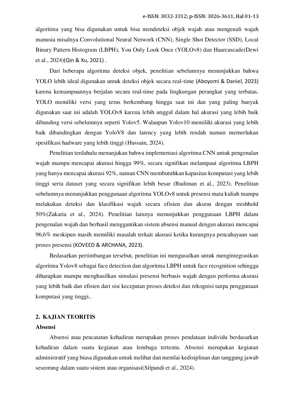 juris Implementasi YOLOv8 dan Local Binary Pattern Histogram LBPH untuk Simulasi Presensi