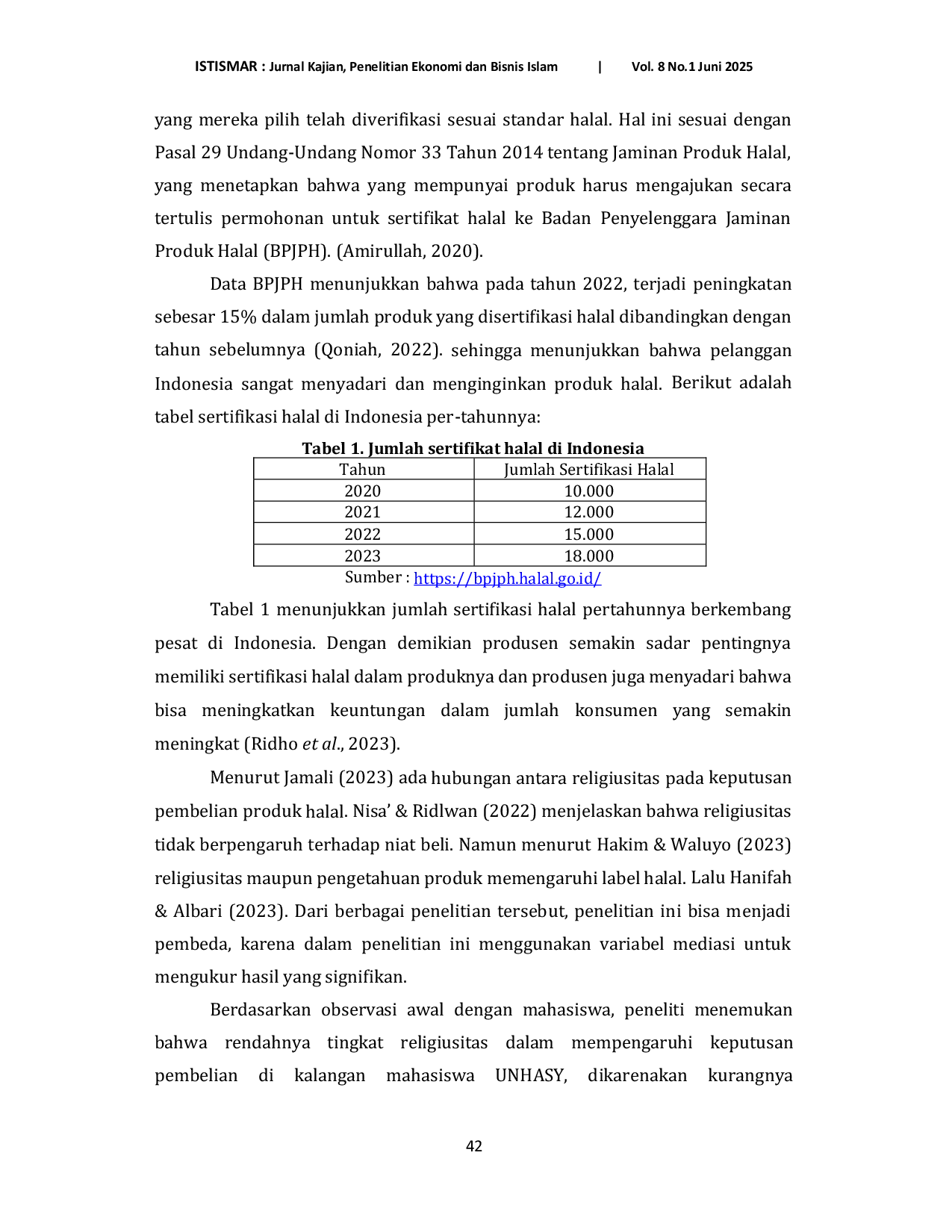 JURIS Pengaruh Religiusitas dan Pengetahuan Produk Halal Terhadap Keputusan Pembelian