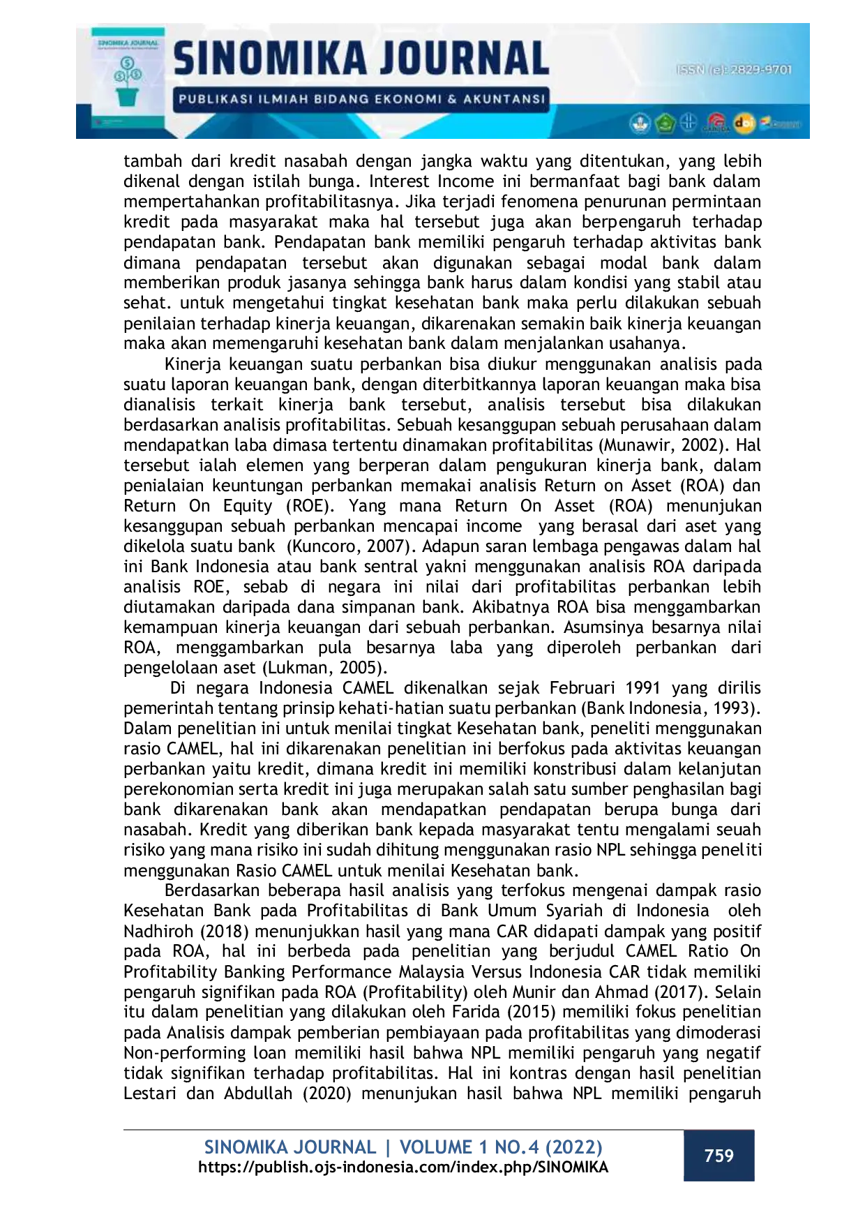 JURIS Analisis Pengaruh Tingkat Kesehatan Bank Dengan Metode CAMEL Terhadap Profitabilitas Pada Bank Konvensional Yang Tercatat Di BEI