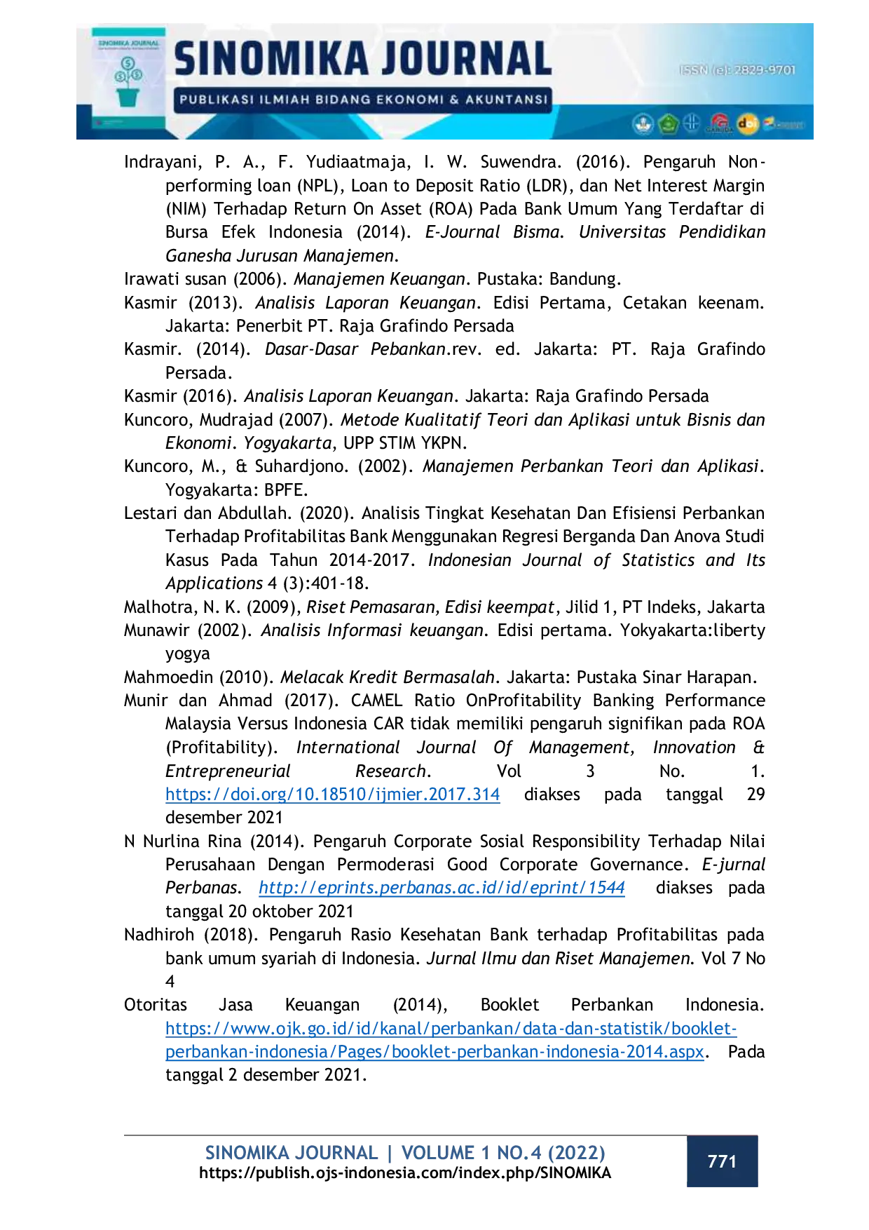 JURIS Analisis Pengaruh Tingkat Kesehatan Bank Dengan Metode CAMEL Terhadap Profitabilitas Pada Bank Konvensional Yang Tercatat Di BEI
