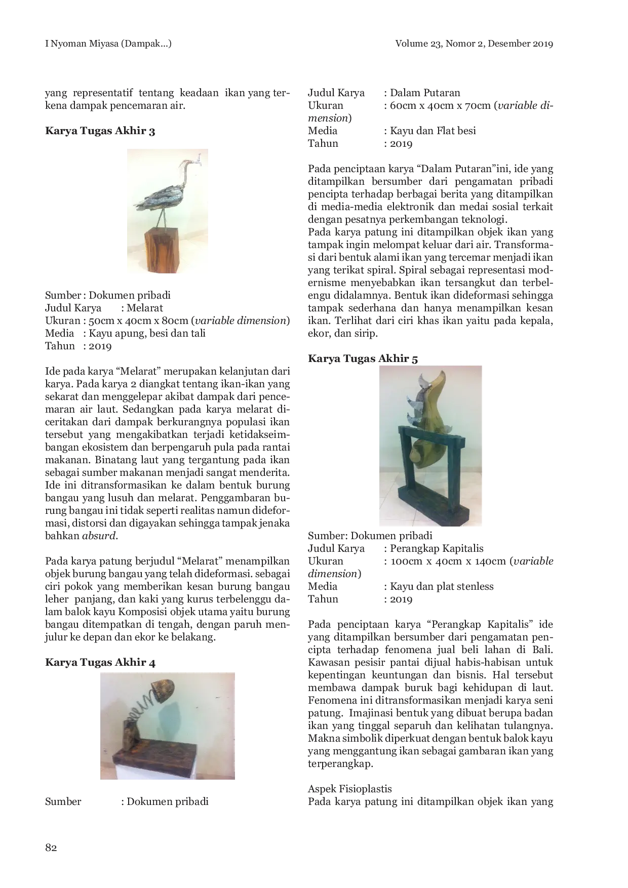 JURIS Dampak Pencemaran Air Sebagai Inspirasi Karya Seni Patung