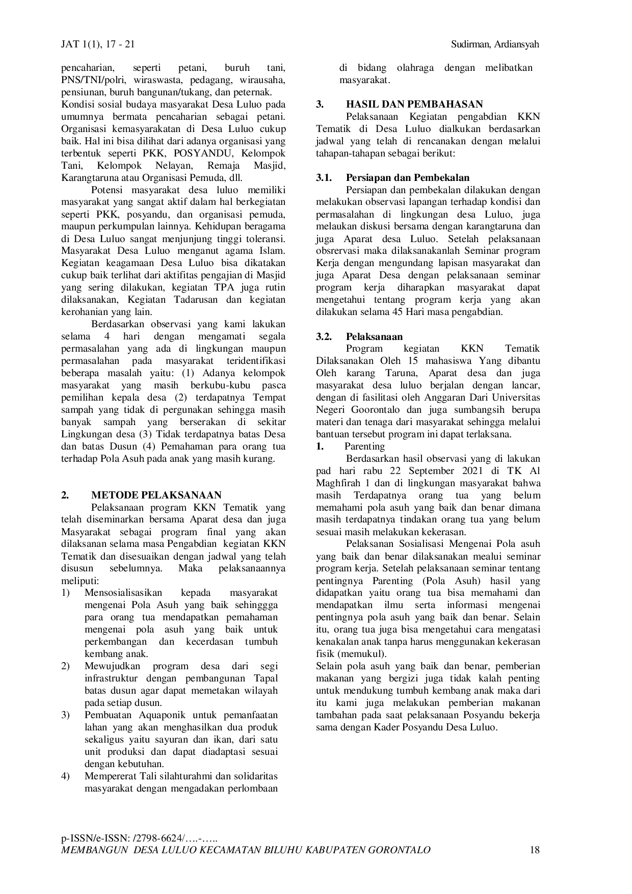 JURIS Membangun Desa Luluo Kecamatan Biluhu Kabupaten Gorontalo