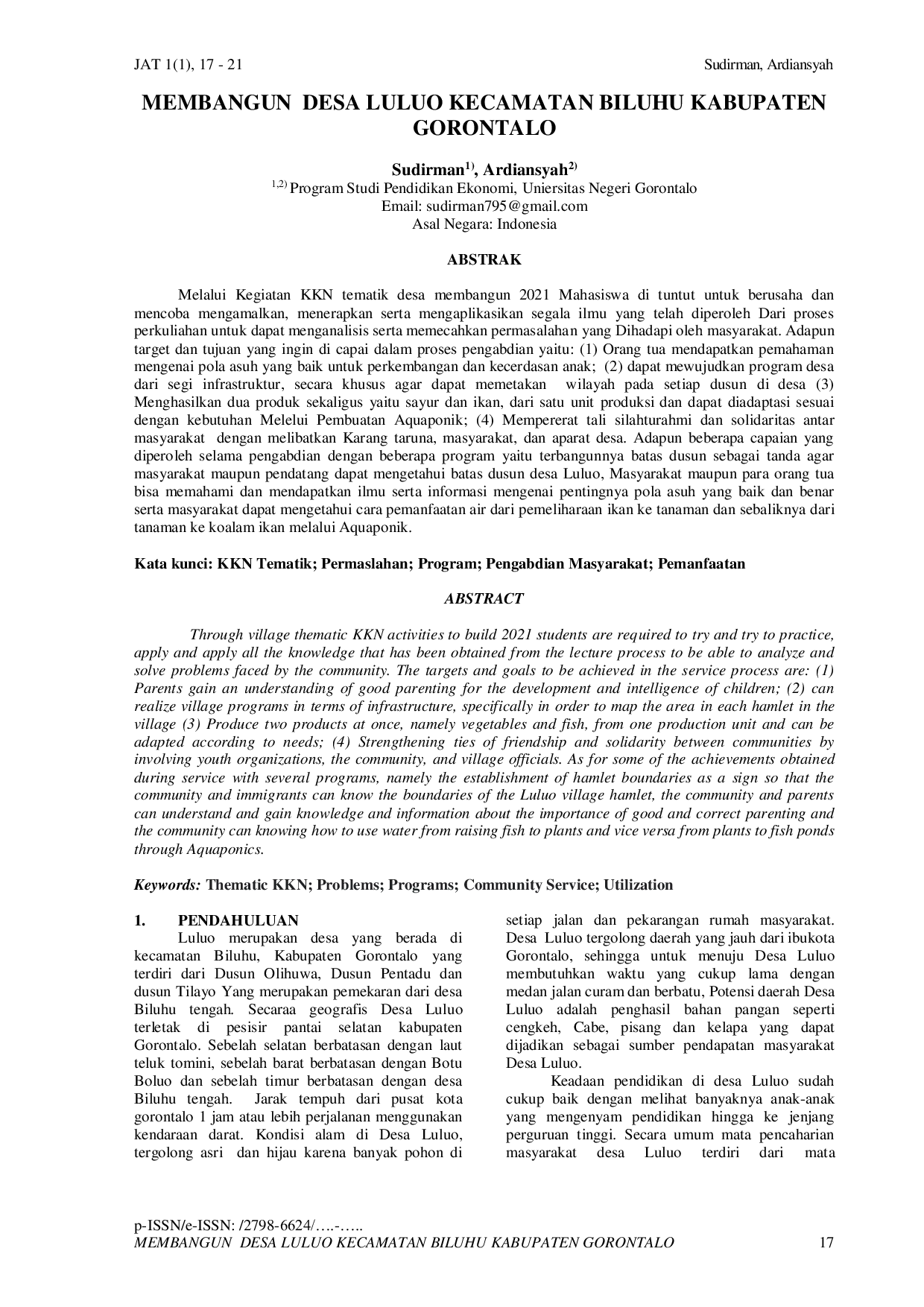 JURIS Membangun Desa Luluo Kecamatan Biluhu Kabupaten Gorontalo