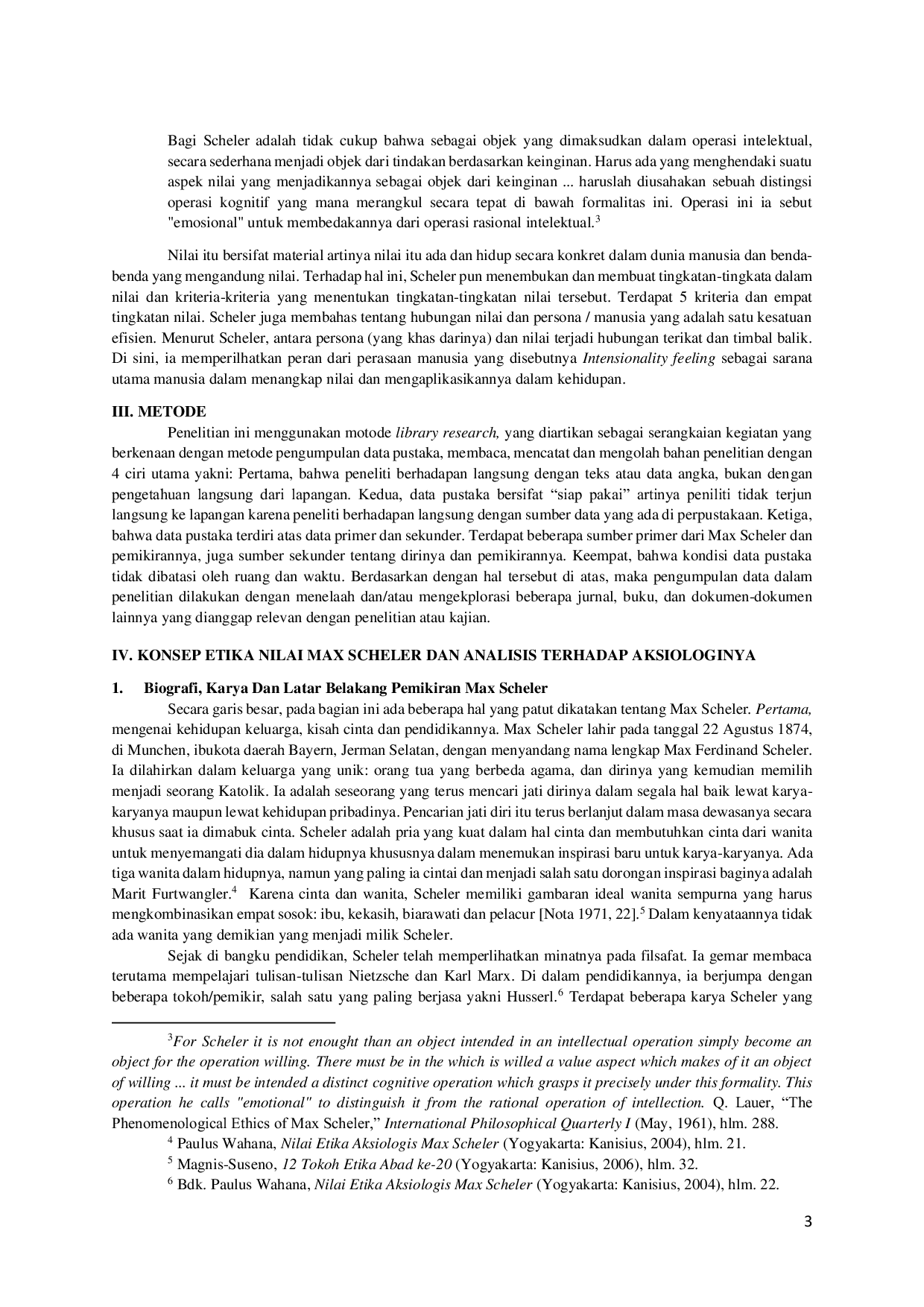 JURIS Konsep Etika Nilai Max Scheler dan Analisis Terhadap Aksiologinya