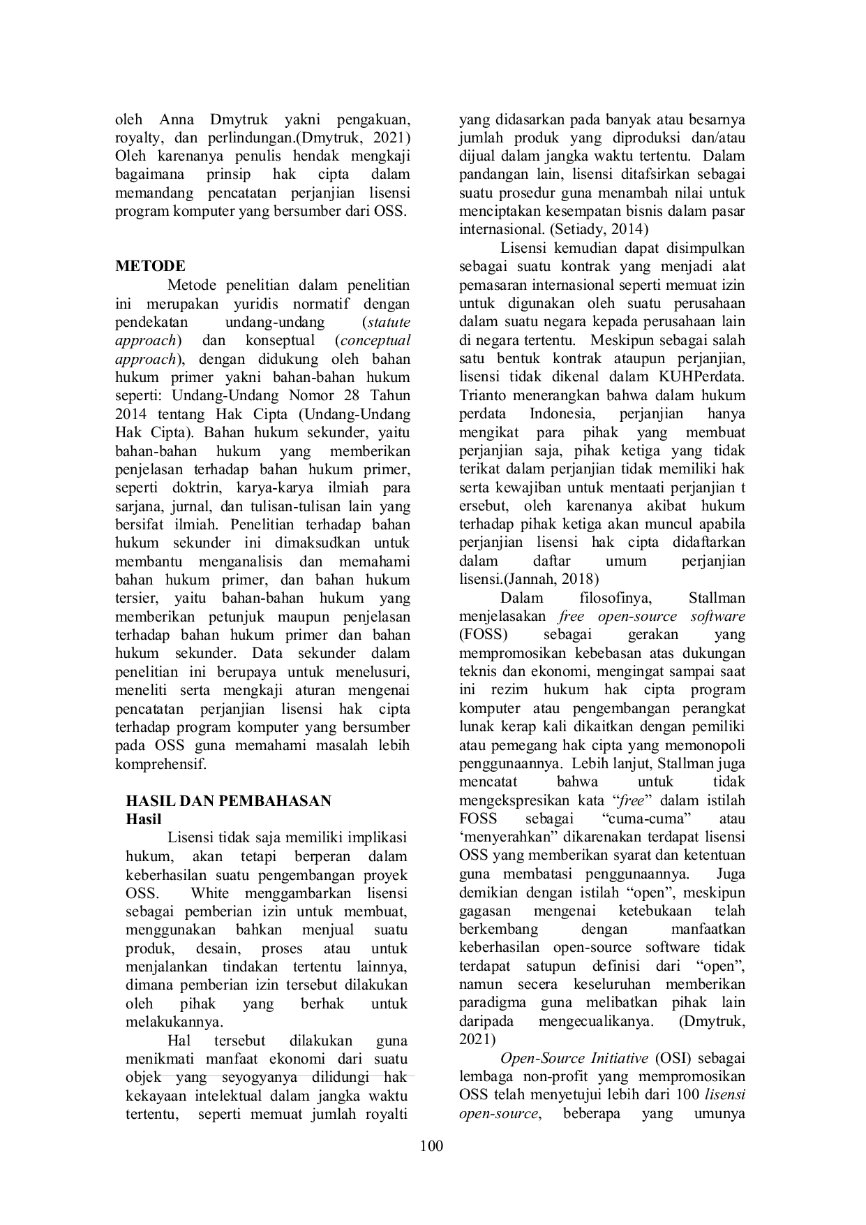 JURIS Pencatatan Perjanjian Lisensi Open Source Software OSS Sebagai Residu Dari Formalitas Hak Cipta