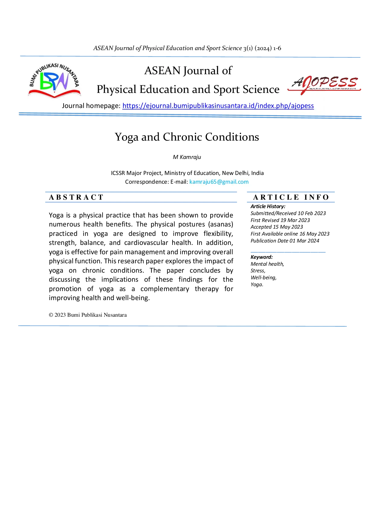 JURIS Yoga and Chronic Conditions