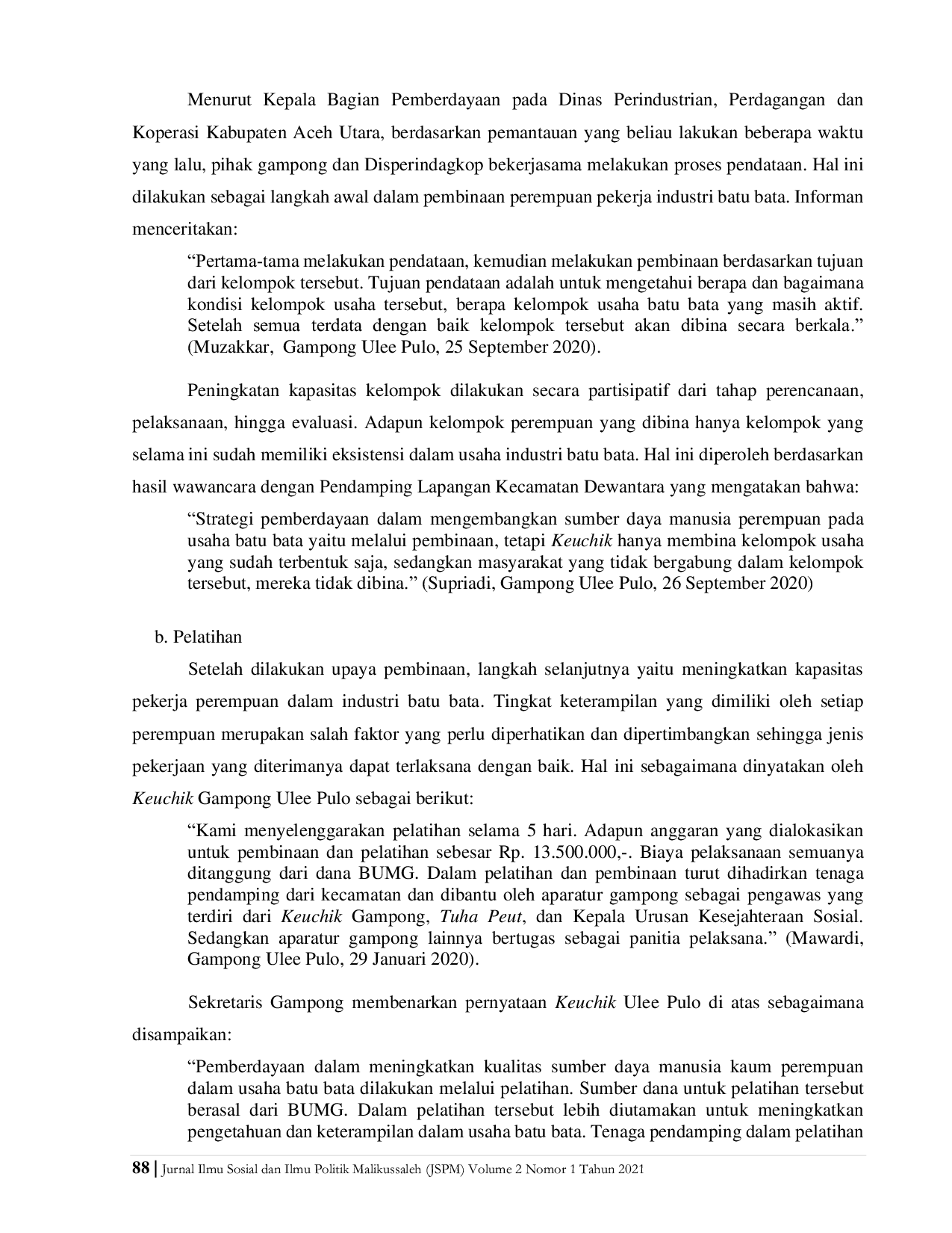 JURIS Perempuan Ulee Pulo dan Industri Kecil Batu Bata Peran Ekonomi Keluarga dan Upaya Pemberdayaan
