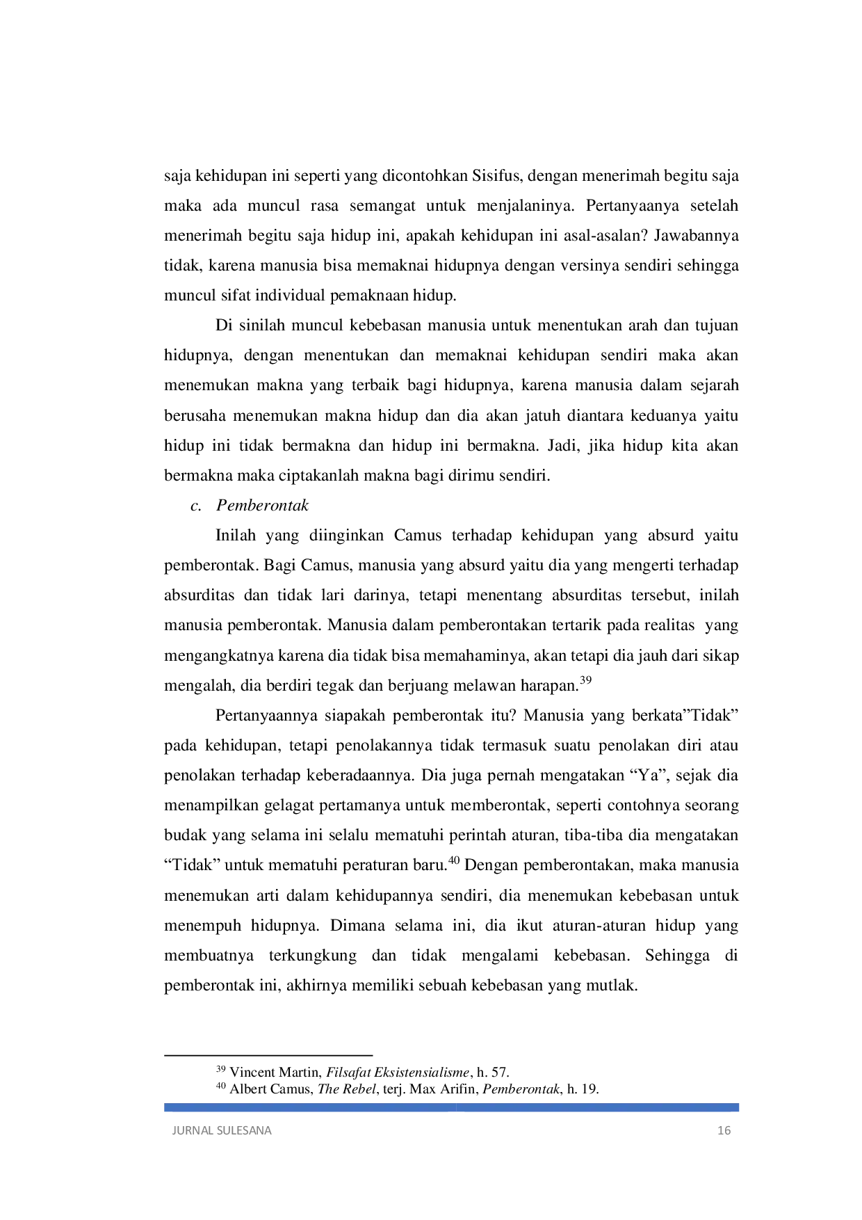 JURIS Absurditas Manusia Dalam Pandangan Filsafat Eksistensialisme Albert Camus