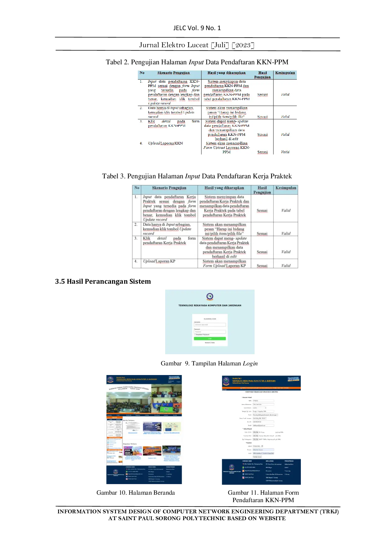 JURIS Perancangan Sistem Informasi Jurusan Teknologi Rekayasa Komputer Jaringan Trkj Pada Politeknik Saint Paul Sorong Berbasis Website