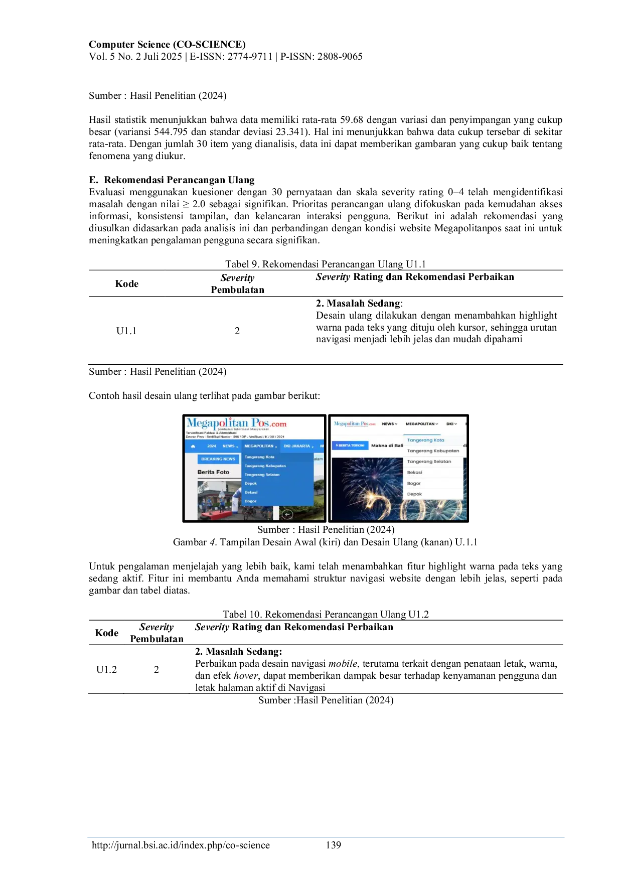 JURIS Evaluasi Dan Redesain Antarmuka Website Megapolitanpos Menggunakan Metode Usability Testing Dan Heuristic Evaluation