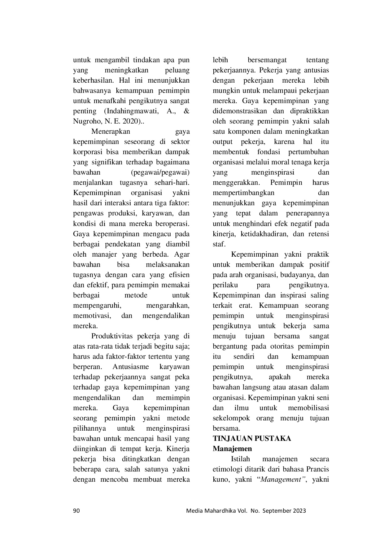 JURIS Analisis Gaya Kepemimpinan Dalam Meningkatkan Efektivitas Kinerja Karyawan Pada Pt Graha Seribu Satu Jaya