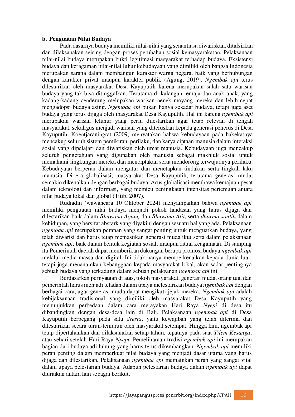 JURIS Integrasi Pendidikan Agama Hindu Dalam Pelaksanaan Ngembak Api Di Desa Kayuputih Kecamatan Banjar Kabupaten Buleleng