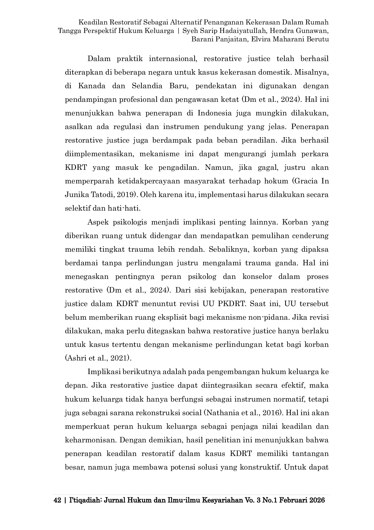 JURIS Keadilan Restoratif Sebagai Alternatif Penanganan Kekerasan Dalam Rumah Tangga Perspektif Hukum Keluarga