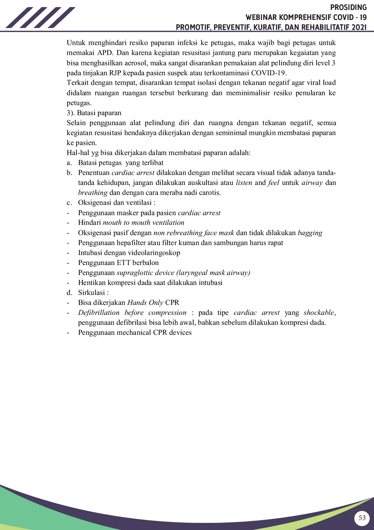 JURIS Resusitasi Jantung Paru Dalam Kondisi Pandemi Covid 19