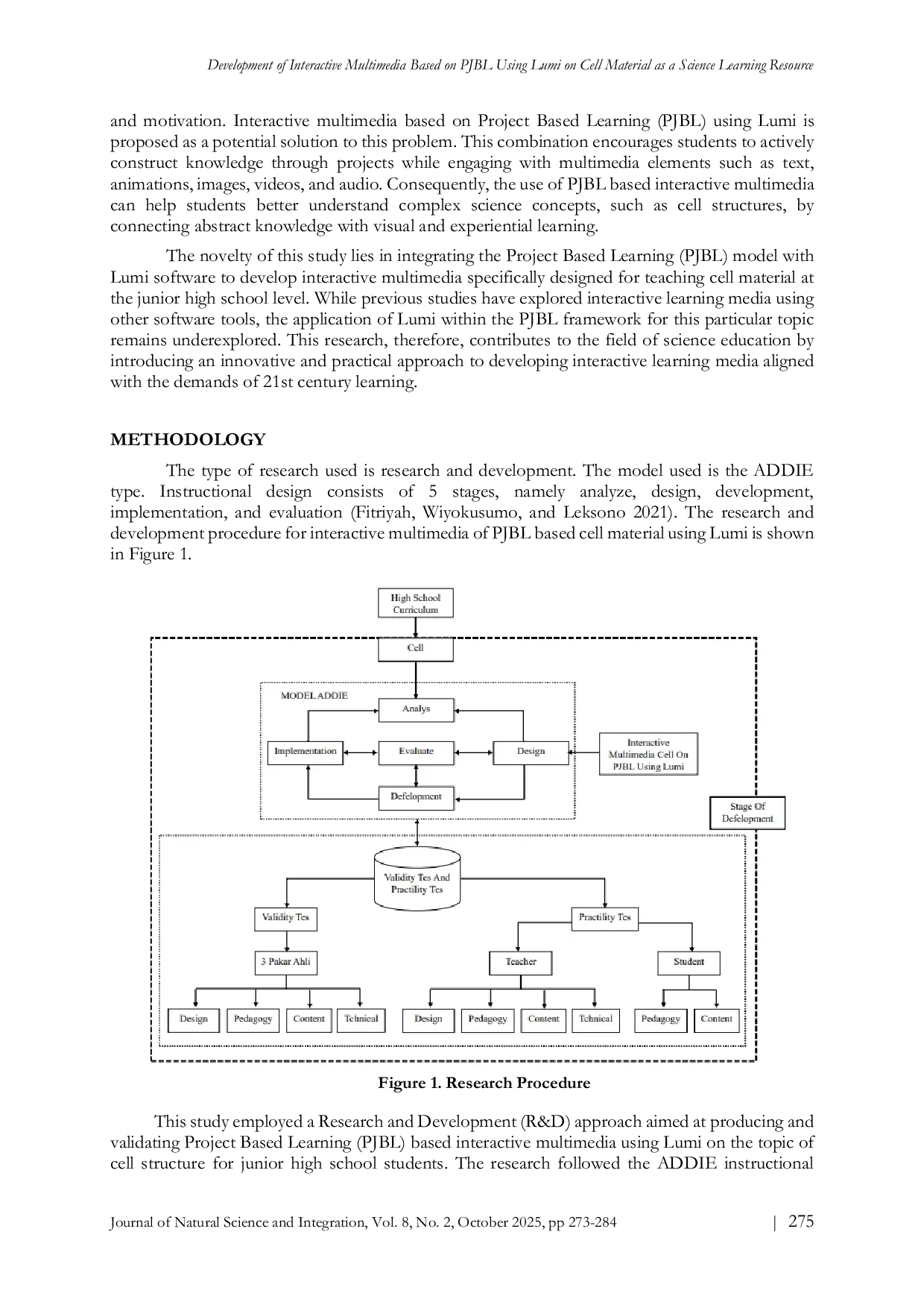 JURIS Development of Interactive Multimedia Based on PJBL Using Lumi on Cell Material as a Science Learning Resource
