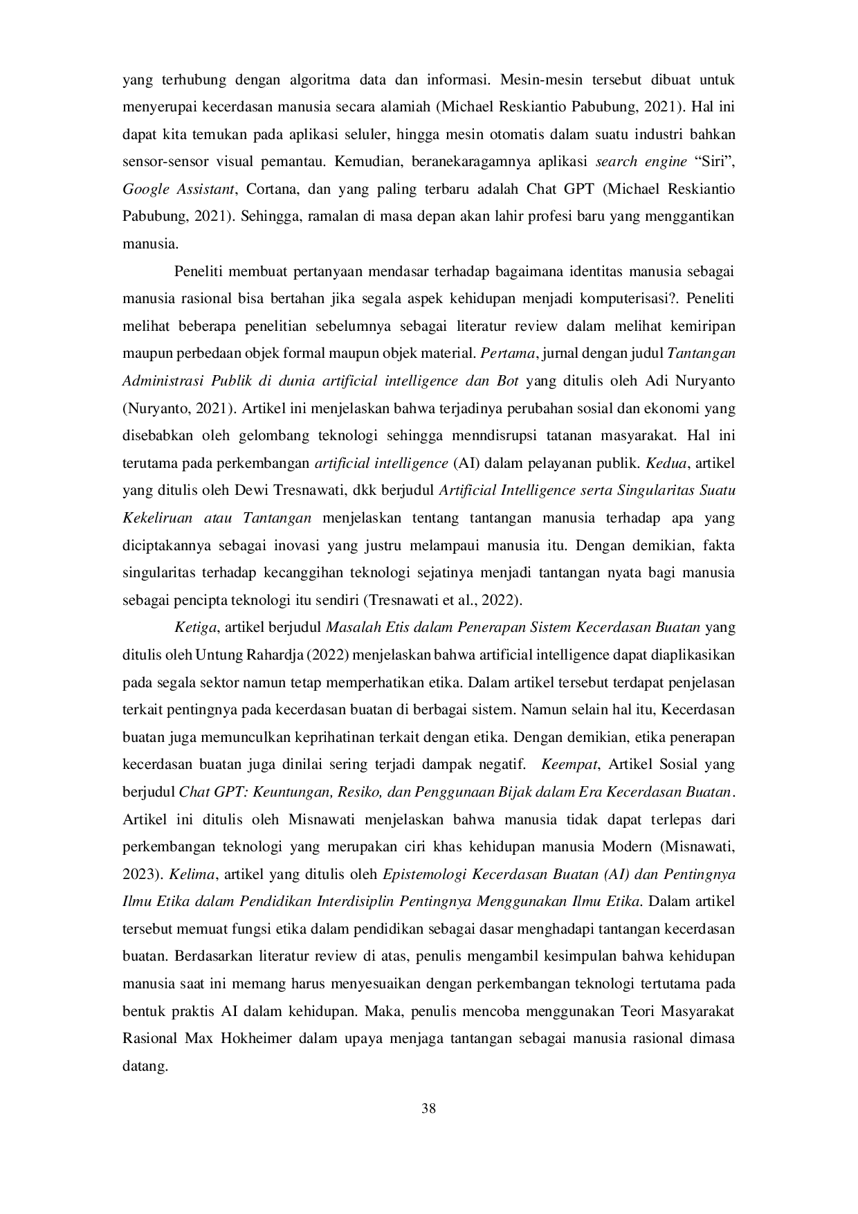 JURIS Masyarakat Rasional dan Tantangan dalam Menghadapi Artificial Intelligence Analisis Kritis Platform Search Engine