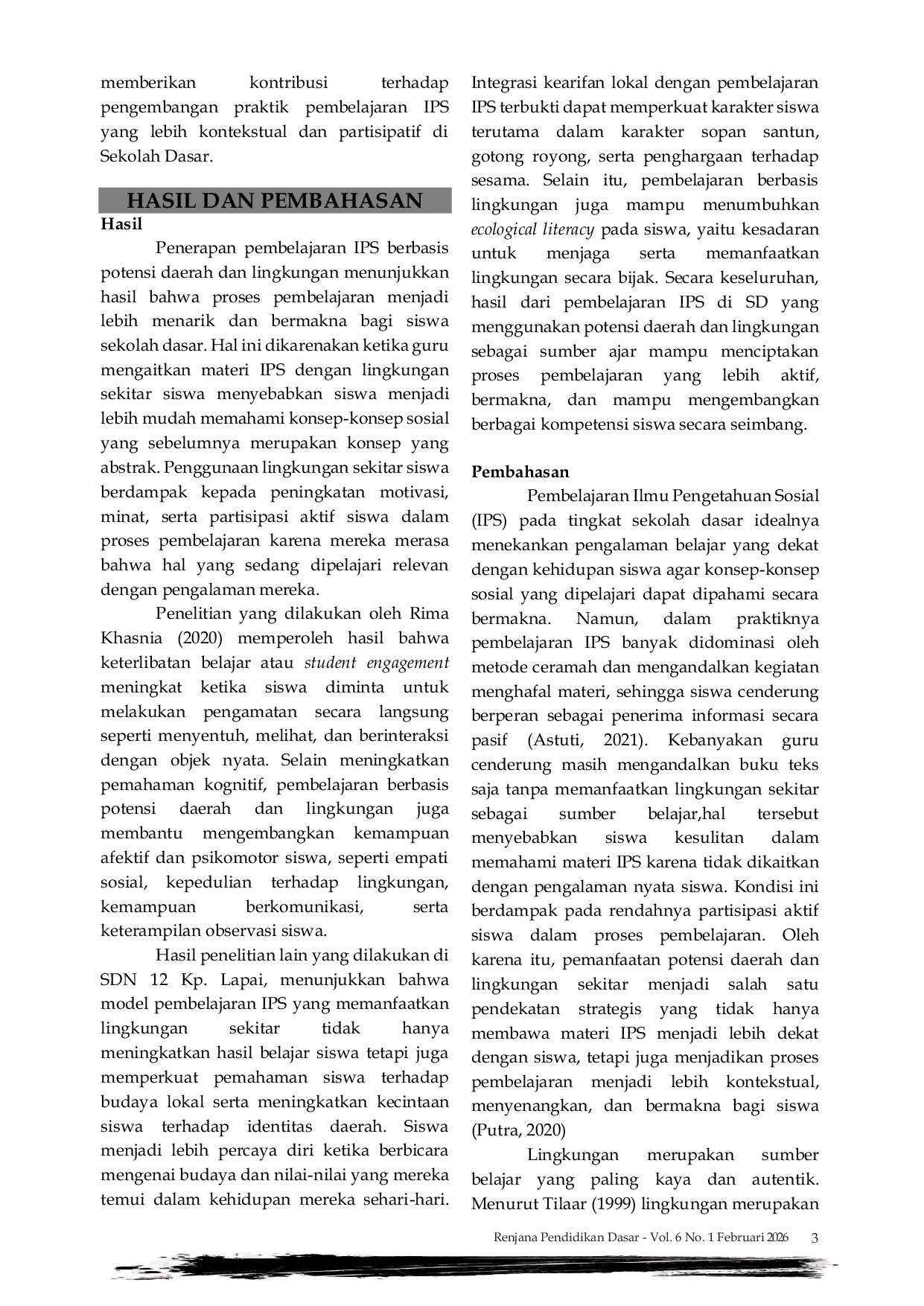 JURIS Peran Guru dalam Meningkatkan Partisipasi Siswa pada Pembelajaran IPS Kontekstual