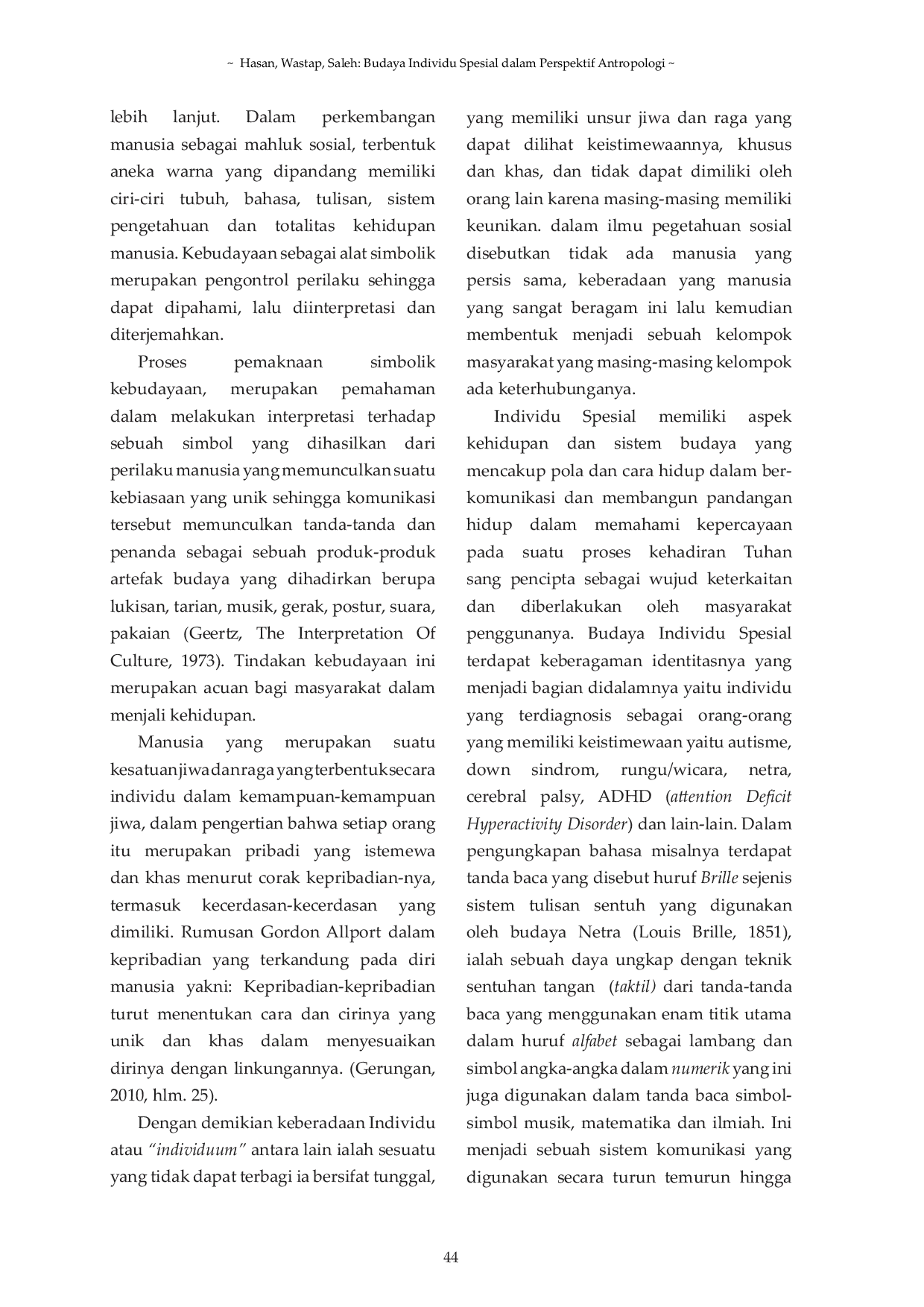 JURIS Budaya Individu Spesial dalam Perspektif Antropologi