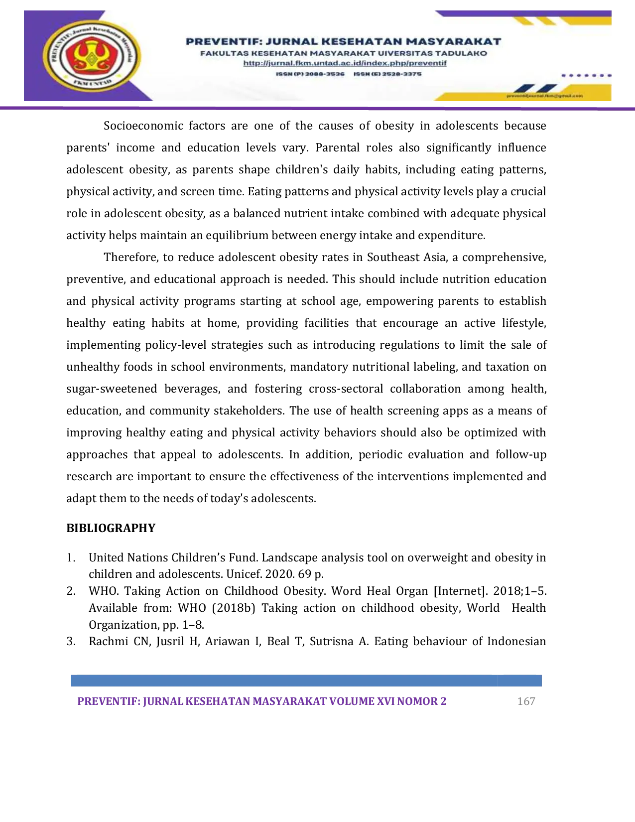 JURIS Unhealthy Lifestyle Habits and Implications of Adolescent Obesity Southeast Asia Literature Review