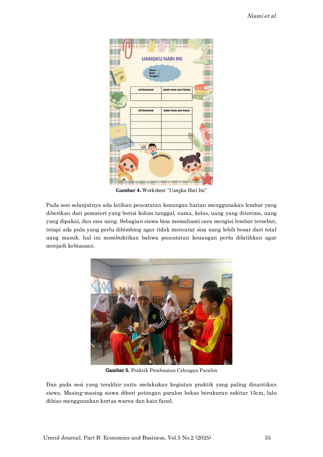 JURIS Training on Saving and Recording Money from an Early Age with Creative Paralon Piggy Banks and Financial Literacy for Students at Muhammadiyah Kramatsari Elementary School
