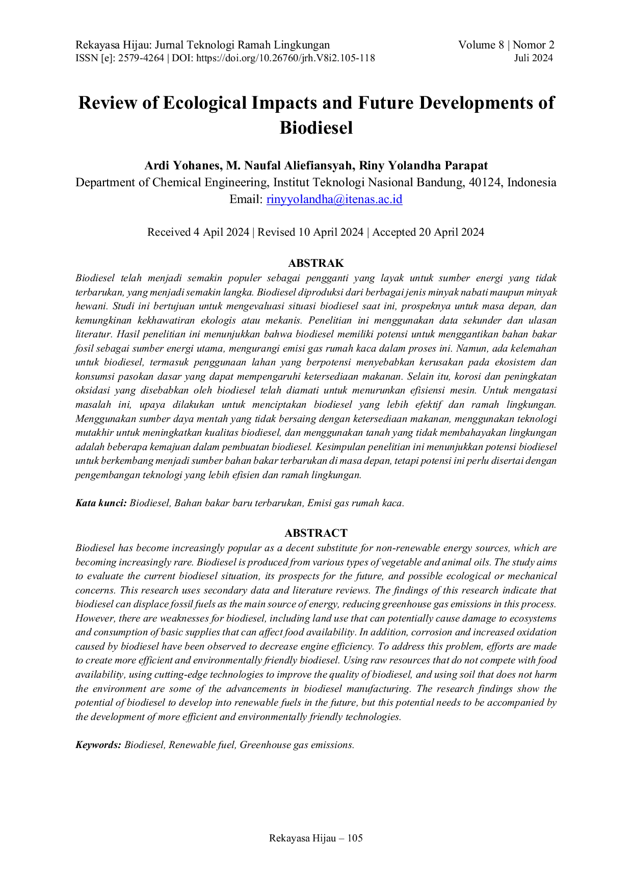 JURIS Review of Biodiesel Analysis inside Ecological Impacts and Future Developments