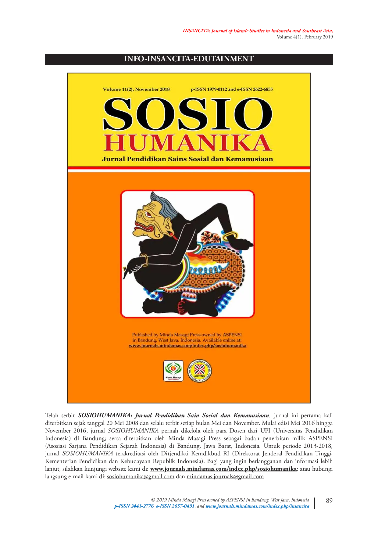 JURIS Info INSANCITA Edutainment Issue of February 2019