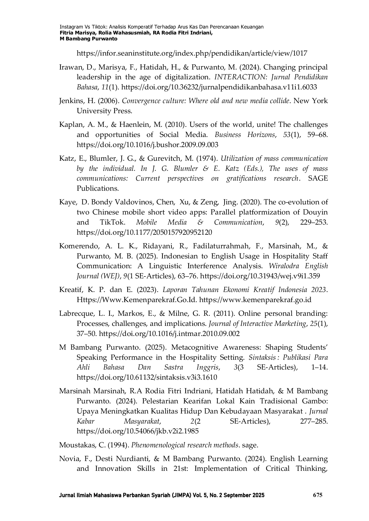 JURIS Instagram Vs Tiktok Analisis Komperatif Terhadap Arus Kas Dan Perencanaan Keuangan