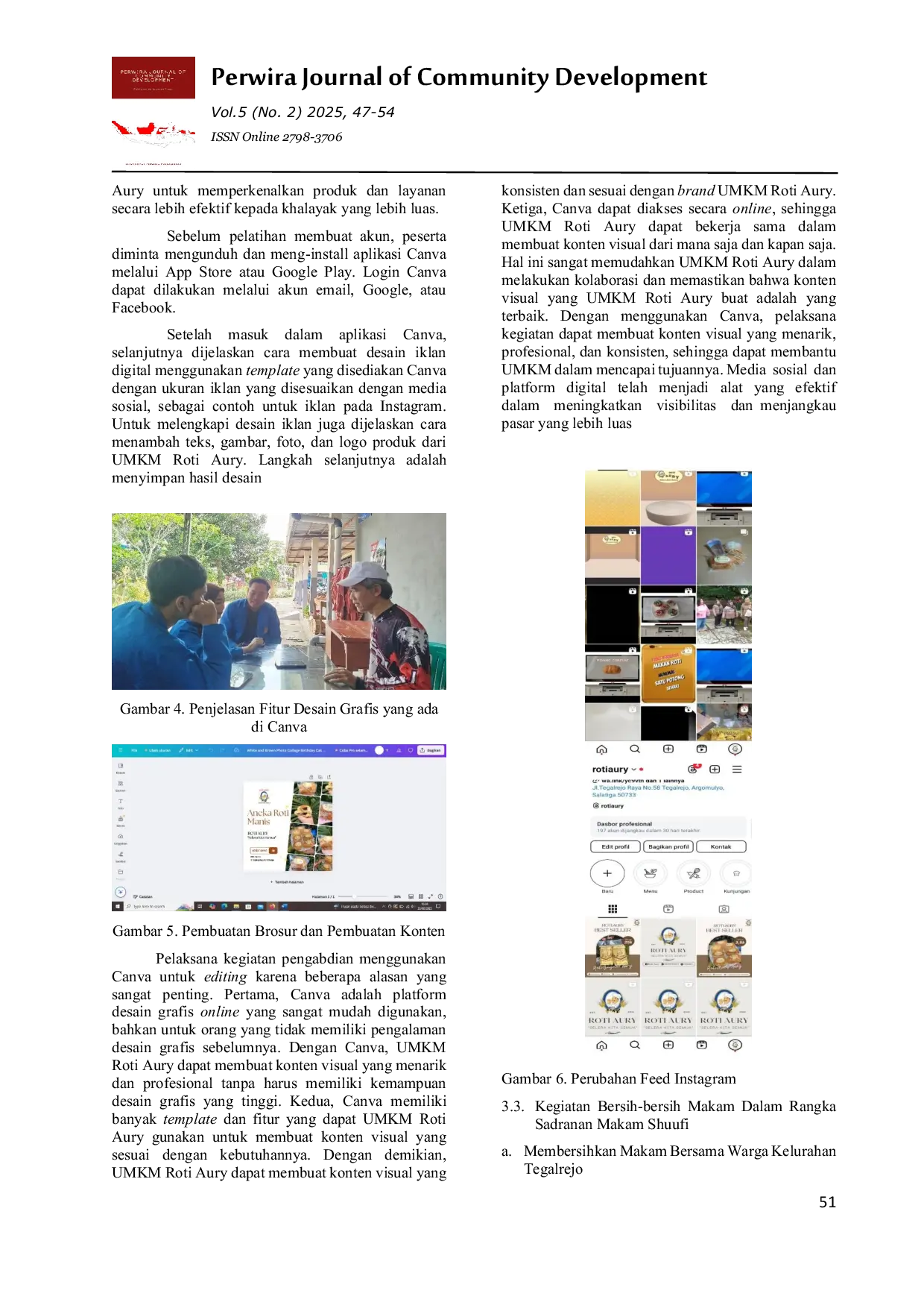 JURIS Pelatihan Pemasaran Digital UMKM Roti Aury dan Kegiatan Bersih Bersih Makam dalam Rangka Sadranan Makam Shuufi
