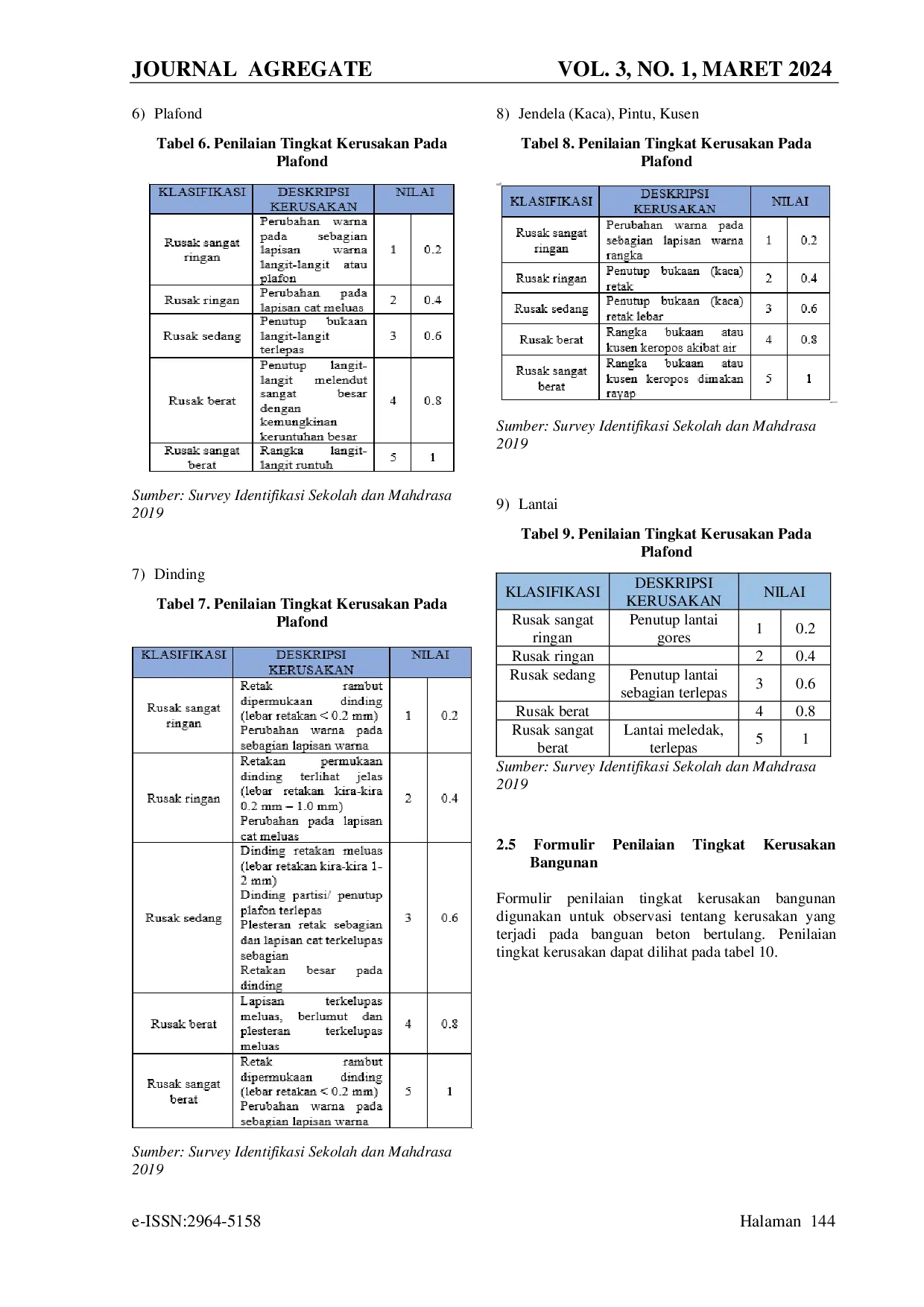 JURIS Identifikasi Kerusakan Bangunan Gedung Gereja Jemaat Gpm Sola Scriptura Banda Pasca Gempa Di Dusun Amalatuei Negero Suli Kecamatan Salahutu Kabupaten Maluku Tengah