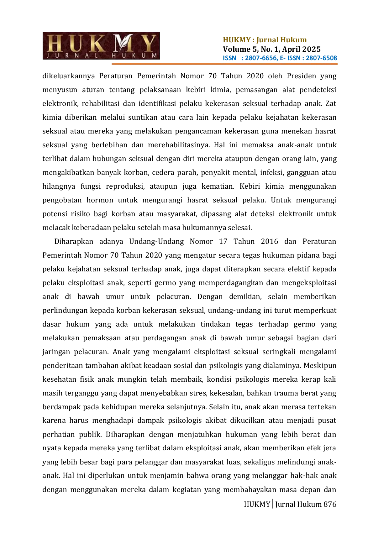 JURIS Pertanggungjawaban Hukum Mucikari Dalam Eksploitasi Seksual Anak Analisis Kasus Prostitusi Anak Melalui Aplikasi Michat