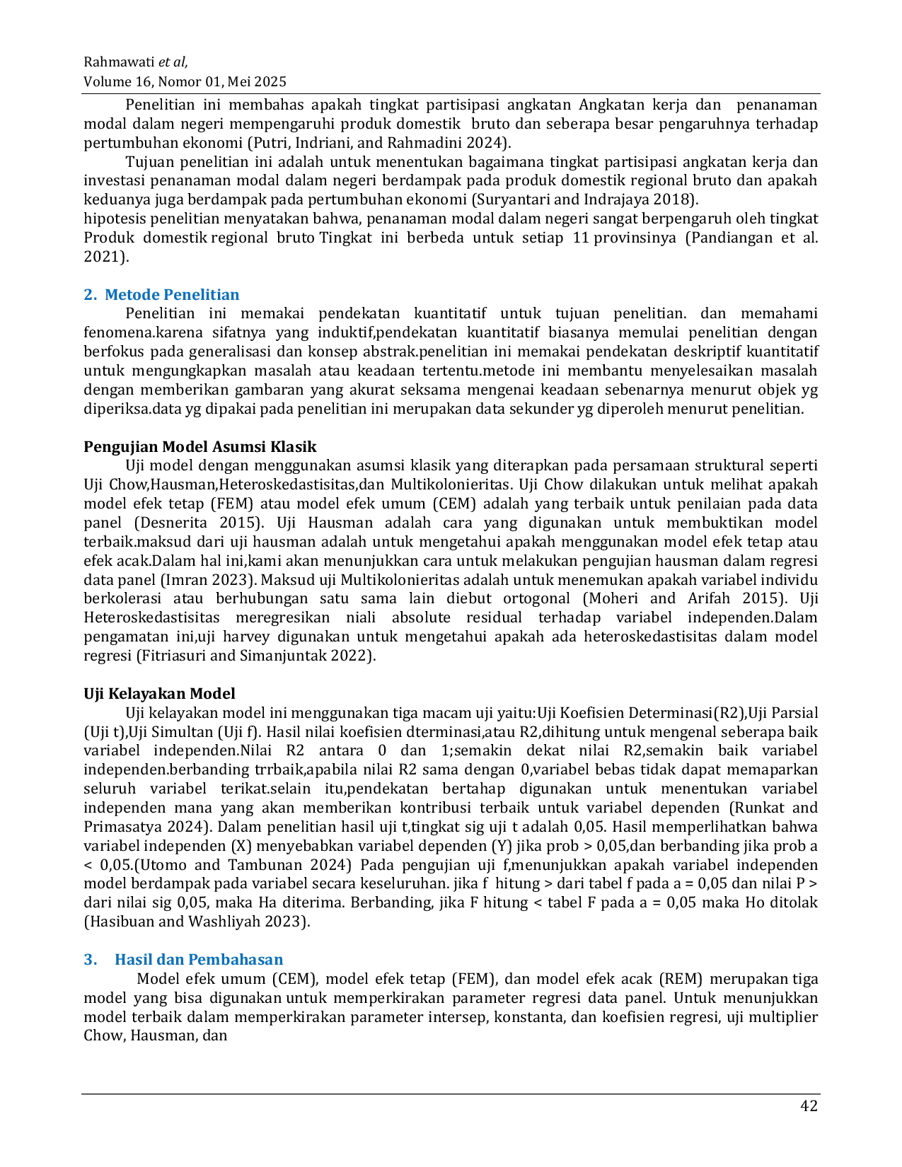 JURIS Pengaruh Tingkat Partisipasi Angkatan Kerja Dan Investasi Penanaman Modal Dalam Negeri Terhadap Produk Domestik Regional Bruto Di 11 Provinsi Dalam Periode 2021 2023