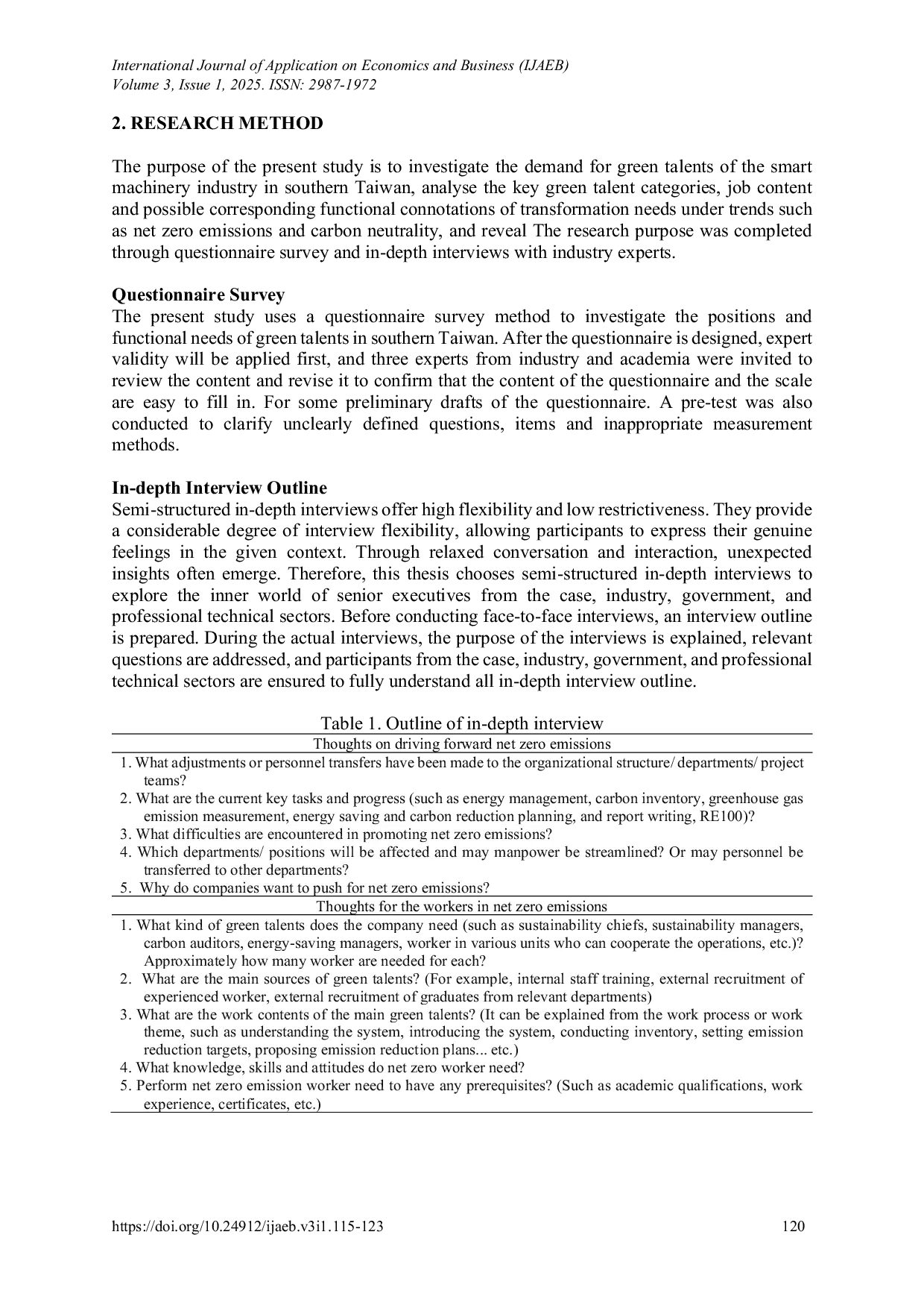 JURIS Investigate The Demand Of Green Talents Of Smart Machinery Industry In Southern Taiwan