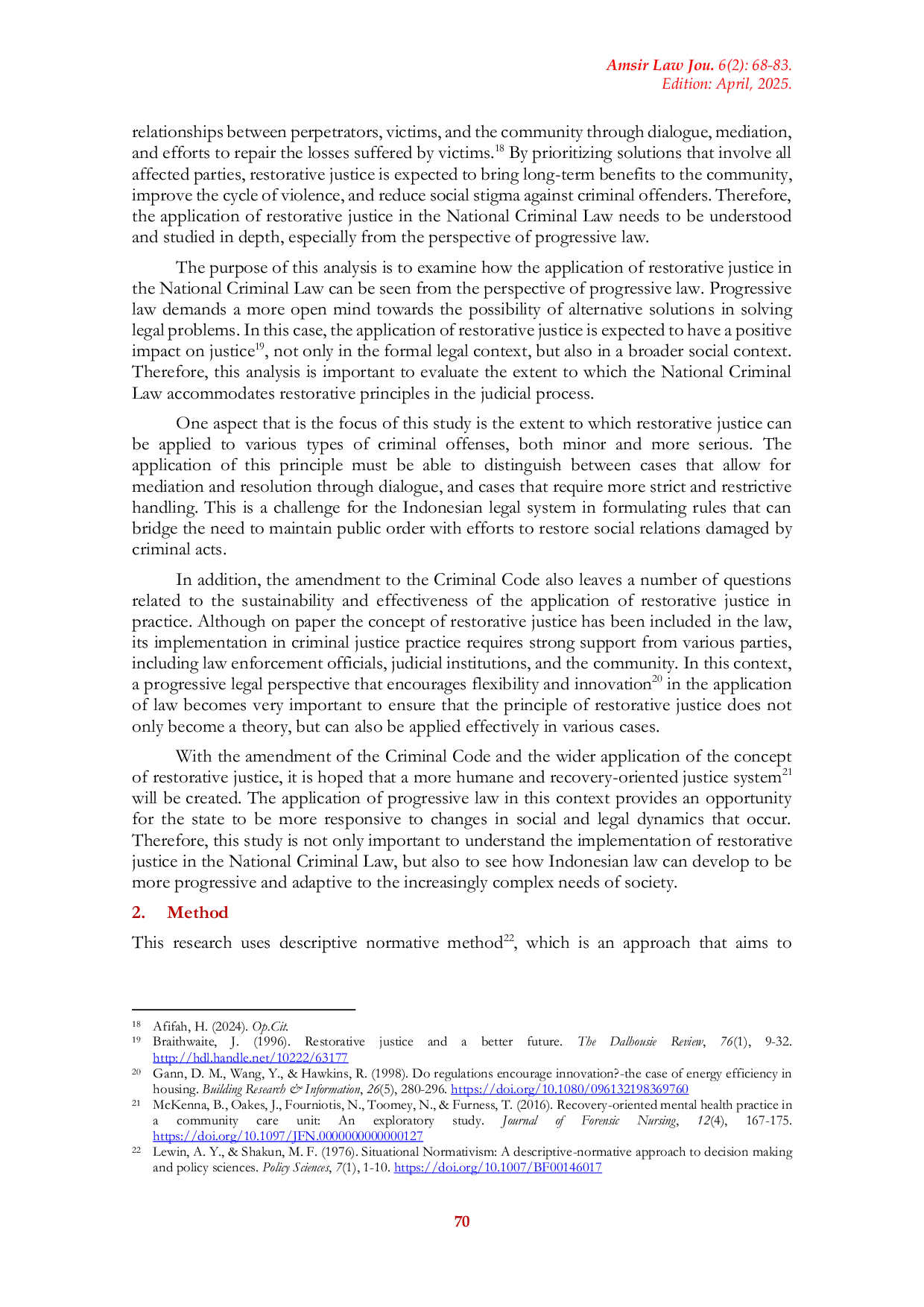 JURIS Progressive Law Perspective Analysis of Restorative Justice in National Criminal Code
