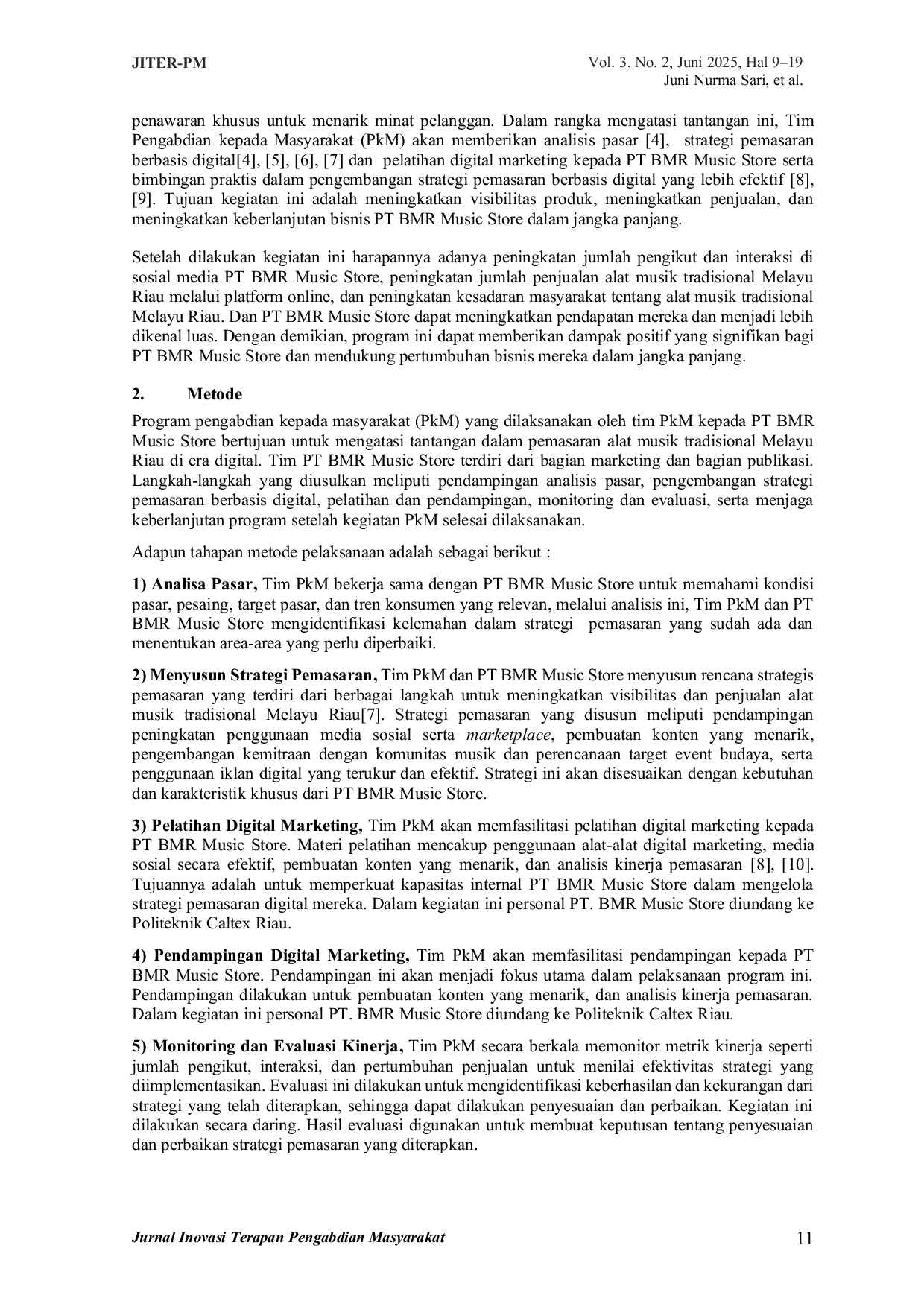 JURIS Pengelolaan Strategi Pemasaran Badan Melayu Riau Menghadapi Dinamika Bisnis di Era Digital