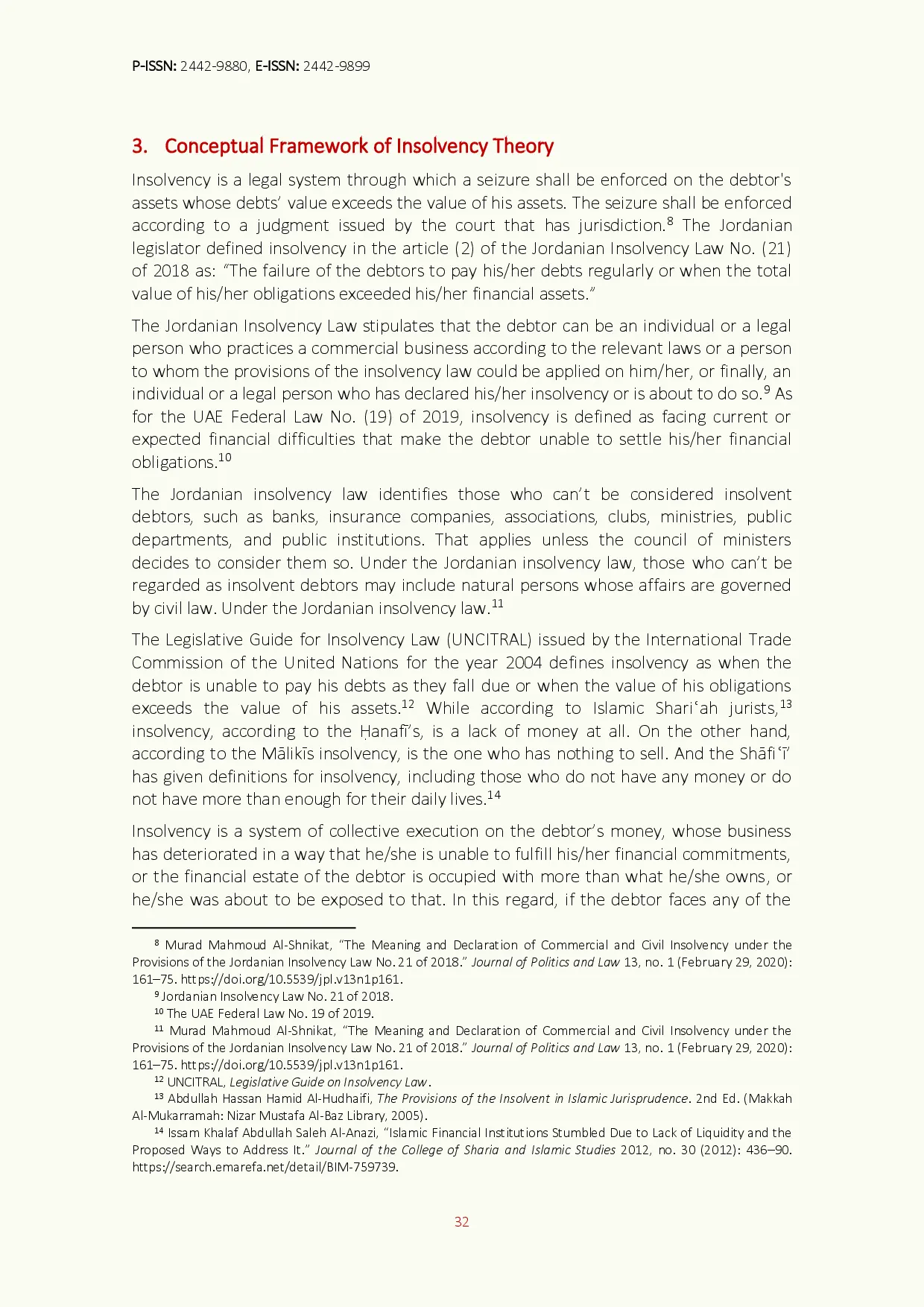 juris The Mock Application of the Insolvency Law by the Jordanian Courts Lessons Learnt from Indonesia