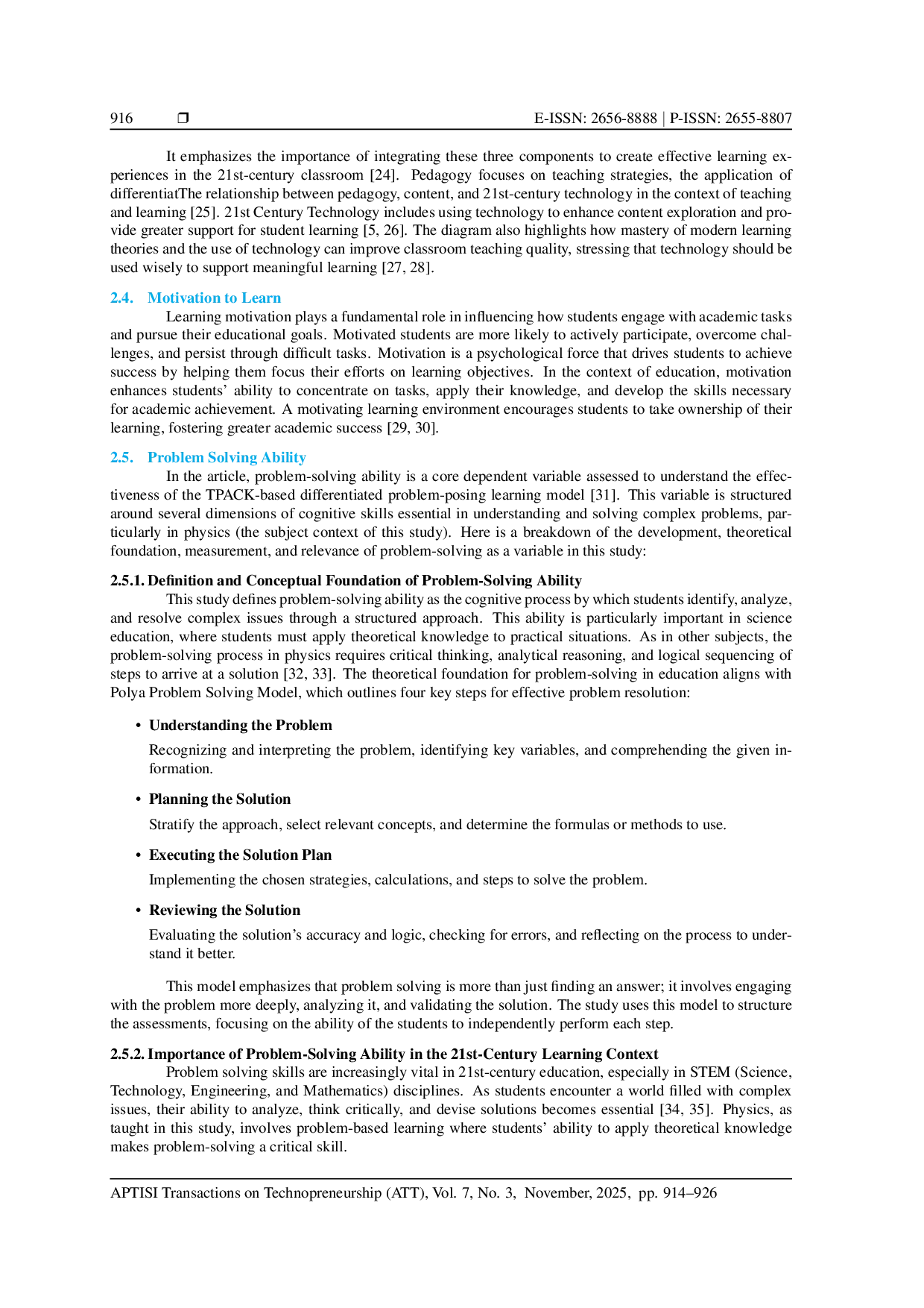 JURIS TPACK Based Differentiated Problem Posing to Enhance Entrepreneurial Digital Problem Solving