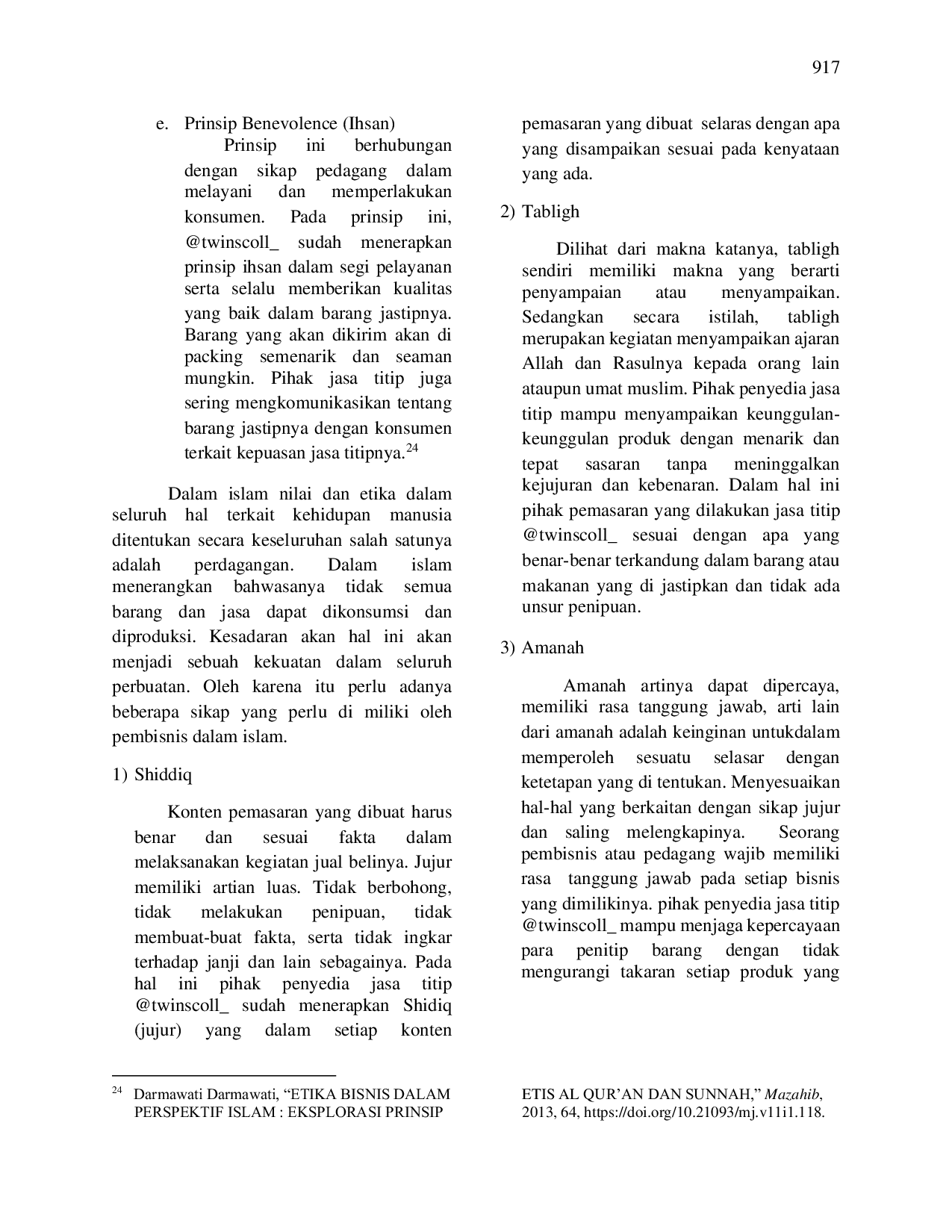JURIS Analisis Strategi Pemasaran Pada Bisnis Jasa Titip Berdasarkan Prinsip Prinsip Etika Bisnis Islam Studi Kasus Pada Instagram Twinscoll