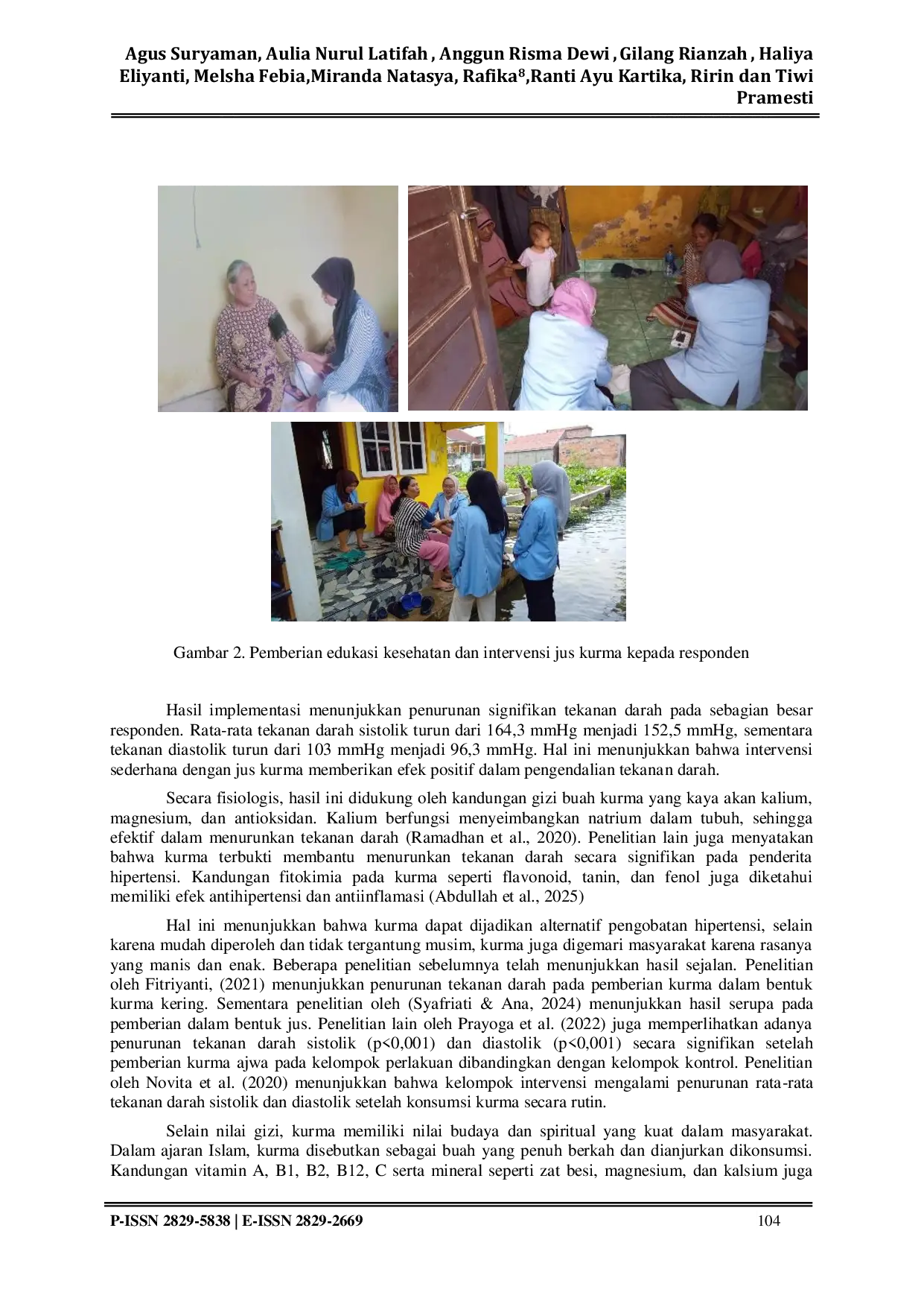 JURIS Jus Kurma Solusi Alami Menurunkan Hipertensi di RT 54 Kelurahan 16 Ulu