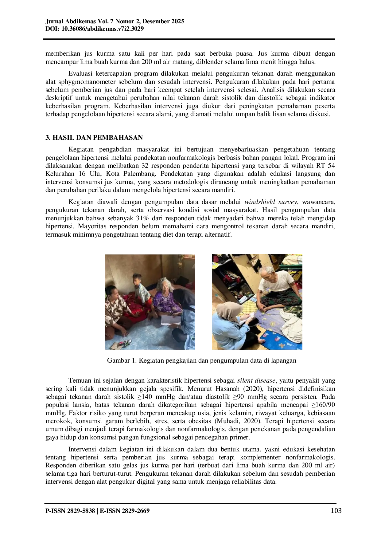 JURIS Jus Kurma Solusi Alami Menurunkan Hipertensi di RT 54 Kelurahan 16 Ulu