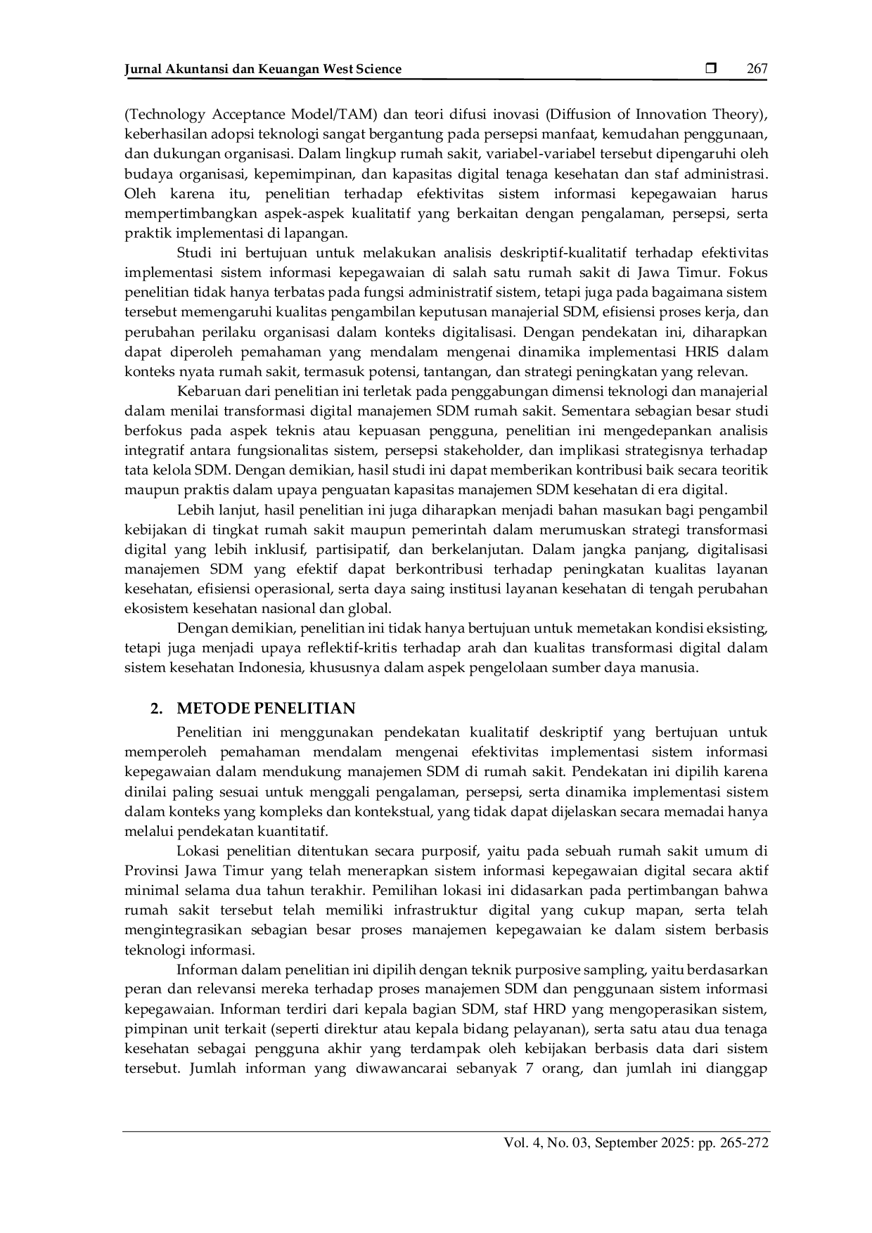 JURIS Transformasi Digital dalam Manajemen SDM Kesehatan Analisis Efektivitas Sistem Informasi Kepegawaian Rumah Sakit