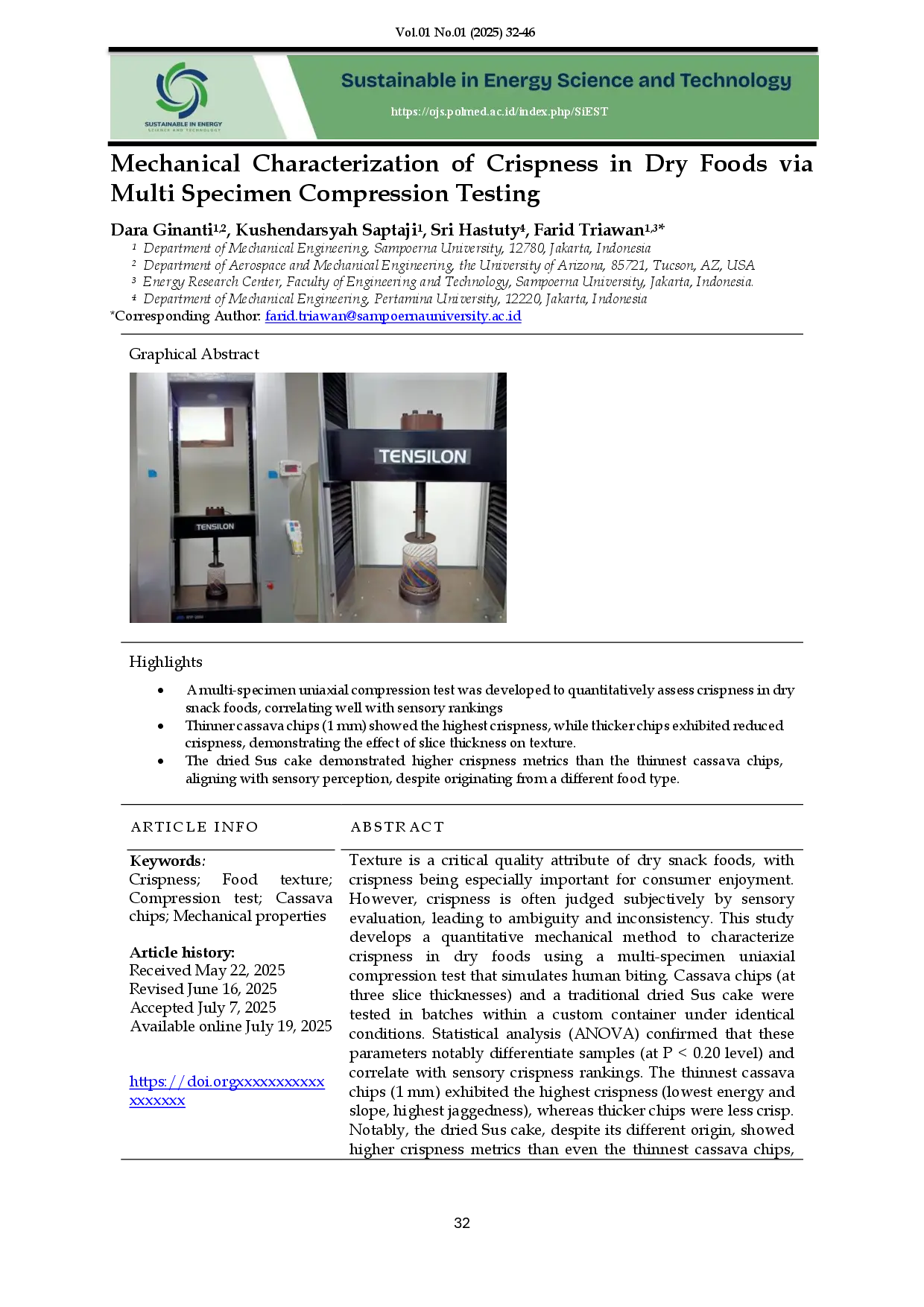 juris Mechanical Characterization of Crispness in Dry Foods via Multi Specimen Compression Testing
