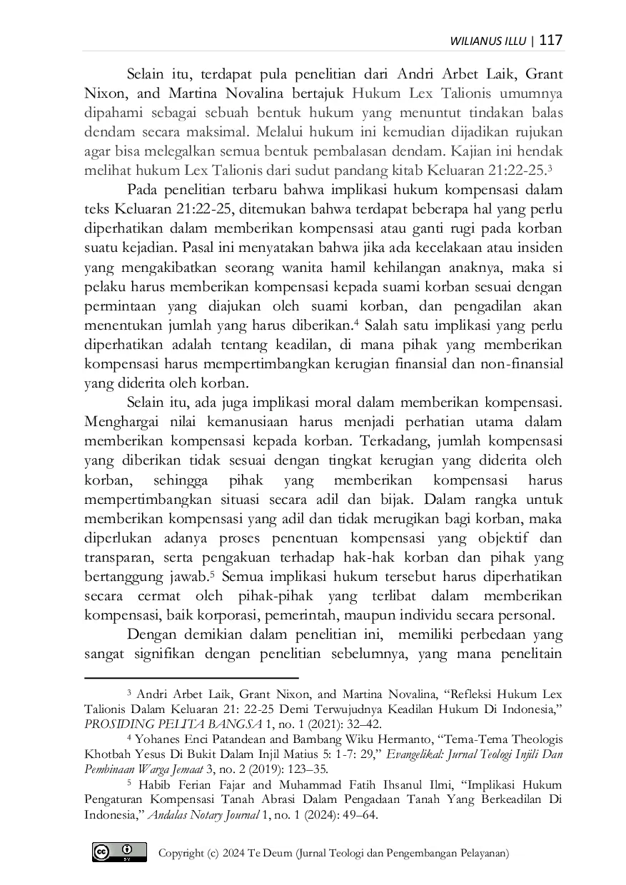 JURIS Analisis Hukum Kompensasi Mata Ganti Mata Gigi Ganti Gigi dalam Keluaran 21 22 25
