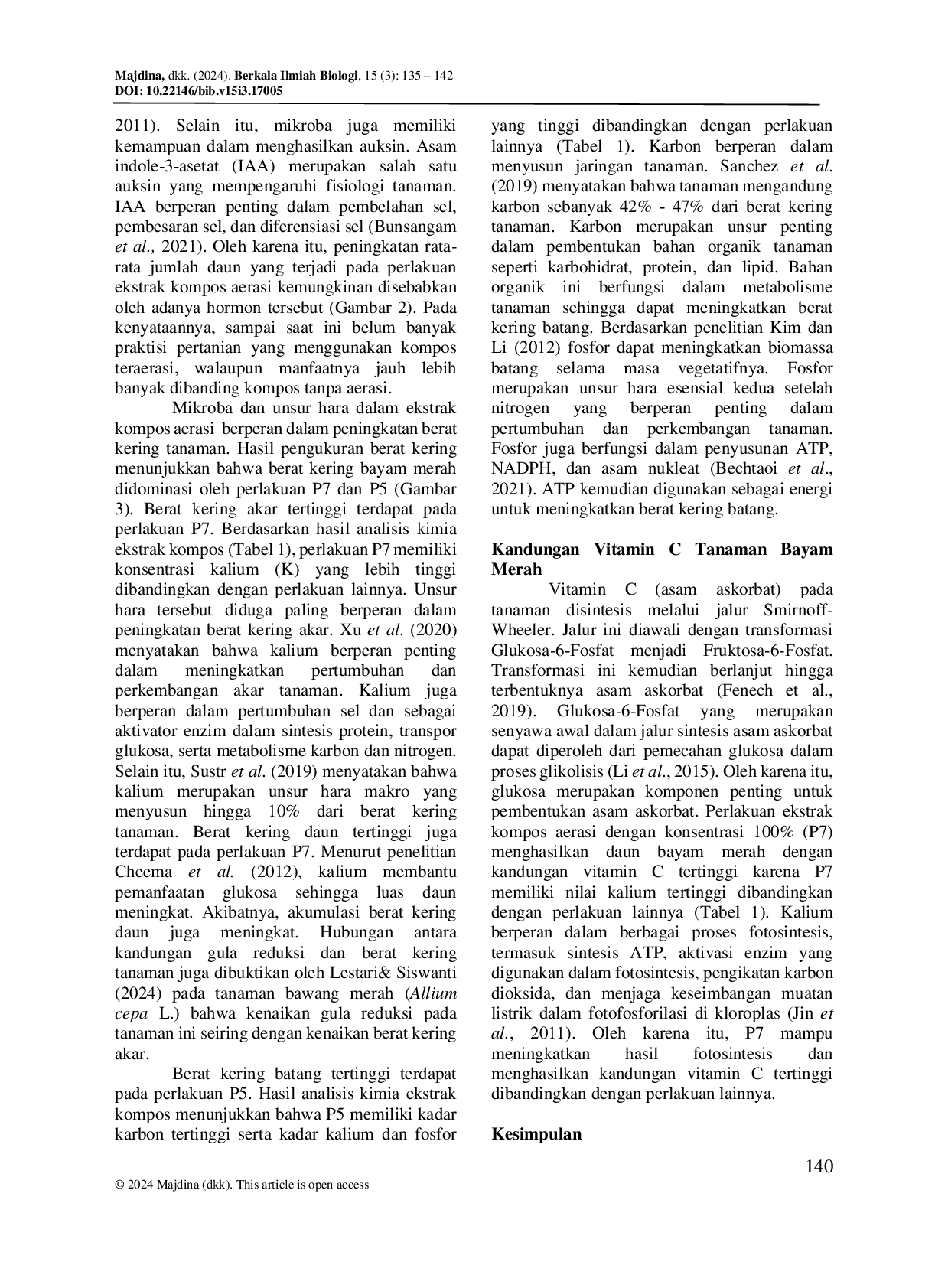 JURIS The Aerated Compost Extract Increases Growth and Productivity of Red Spinach Plants Amaranthus tricolor L