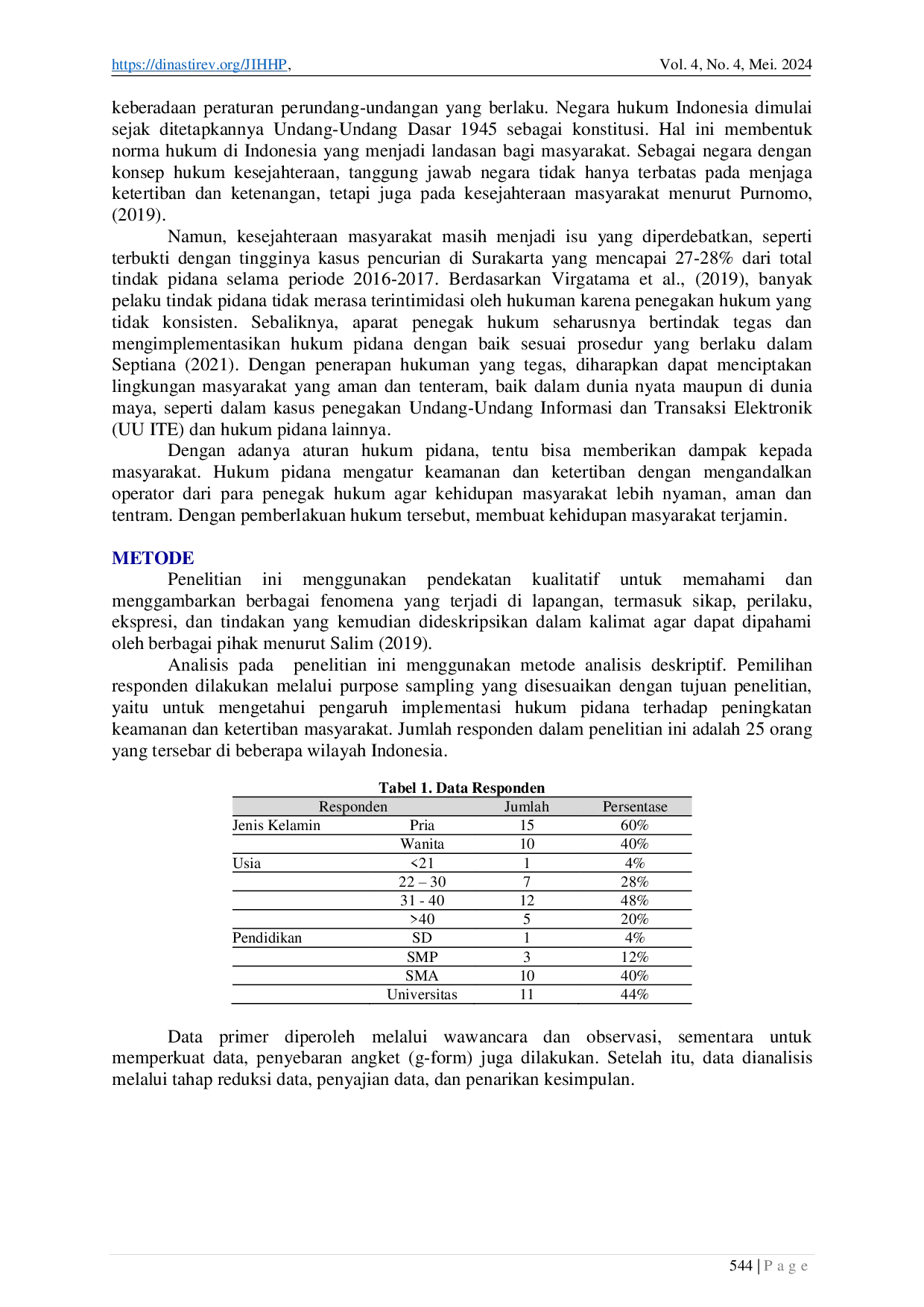 JURIS Analisis Kualitatif Dampak Hukum Pidana Terhadap Masyarakat