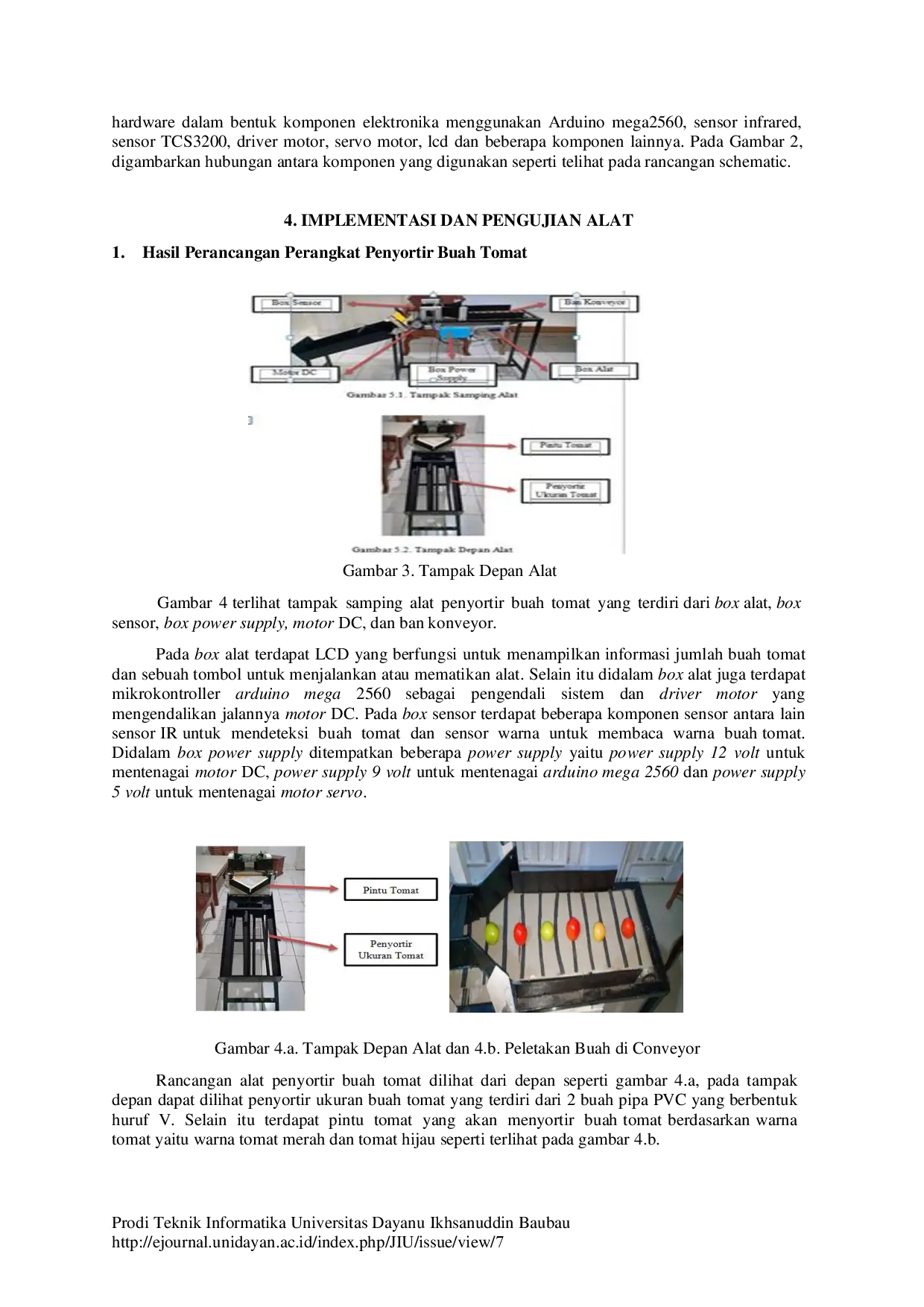 juris Sistem Kontrol Otomatis Pada Penyortiran Buah Tomat Menggunakan Sensor Warna Tcs3200 Dan Mikrokontroler Atmega 2560