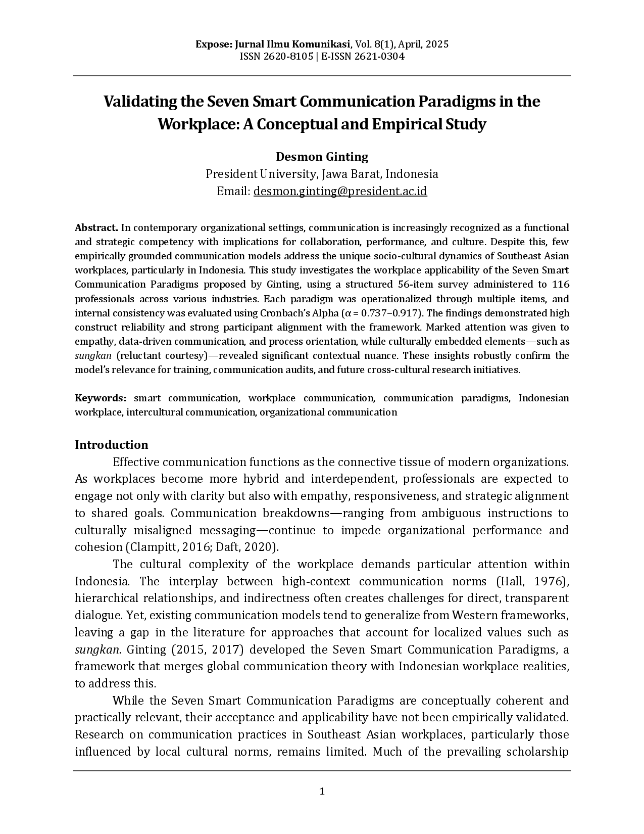 juris Validating the Seven Smart Communication Paradigms in the Workplace A Conceptual and Empirical Study
